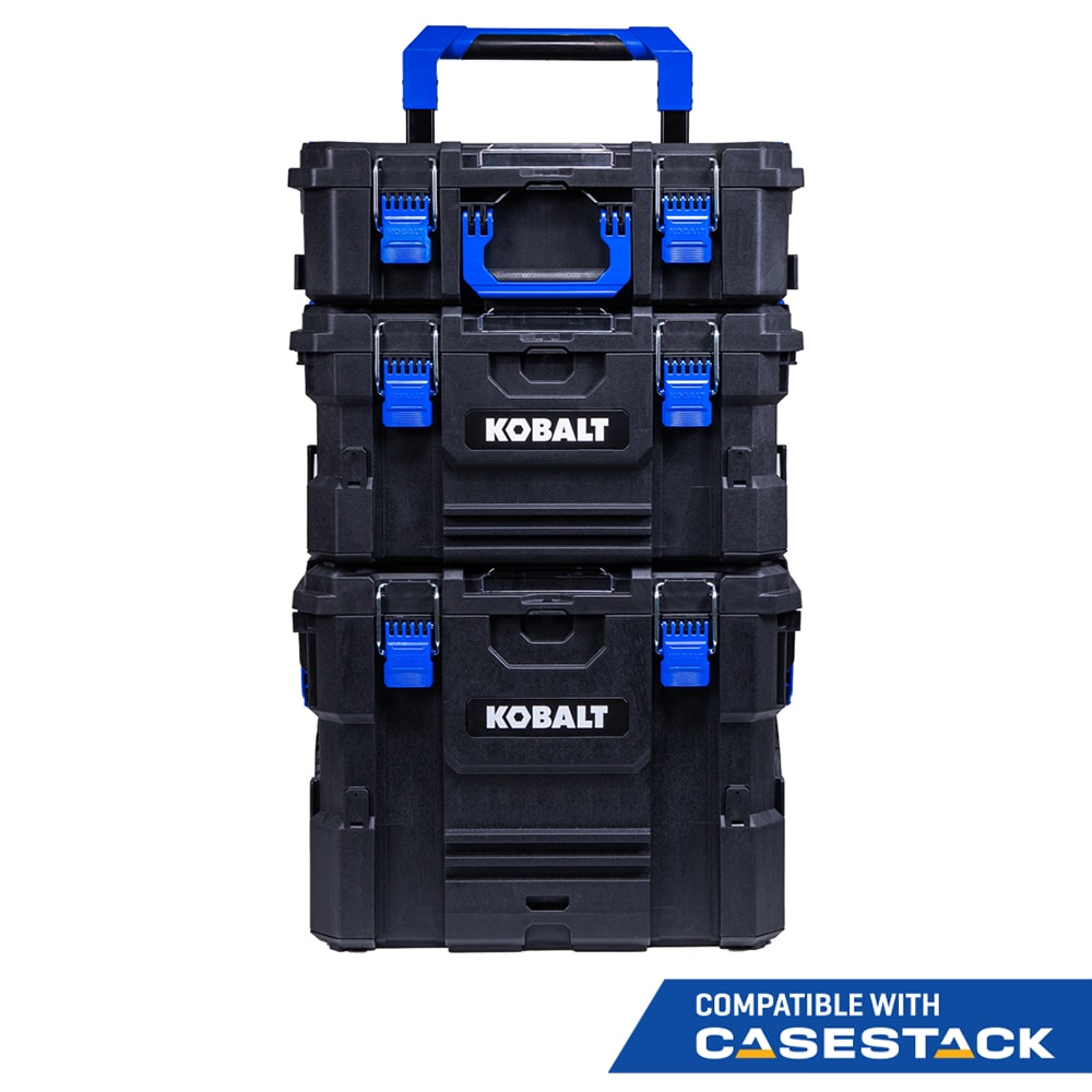 Kobalt CASESTACK 21.5-in Black Plastic Wheels Lockable Tool Box in the Portable  Tool Boxes department at