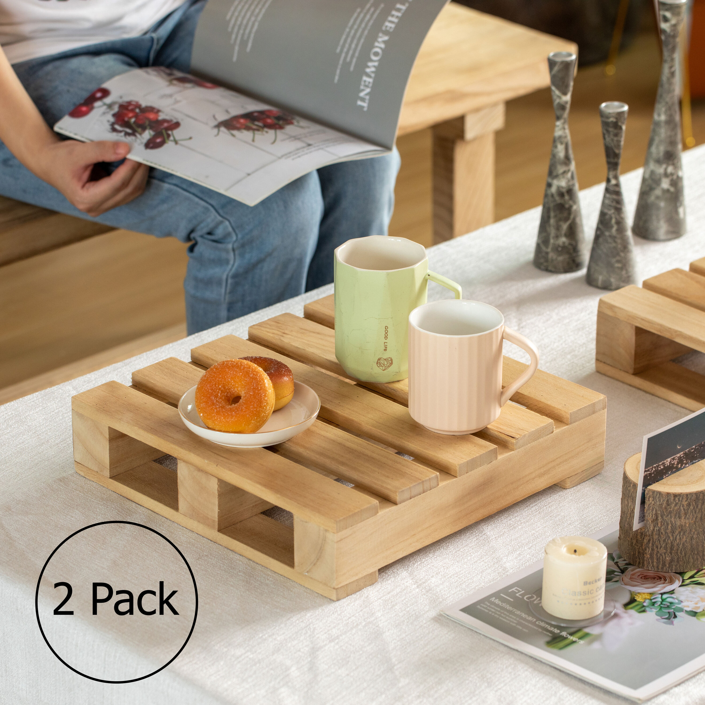 Vintiquewise Vintiquewise 15 Inches Rustic Wooden Pallet Display Stand ...