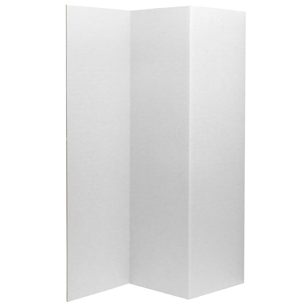 6 ft. Tall White Temporary Cardboard Folding Screen - 3 Panel CAN