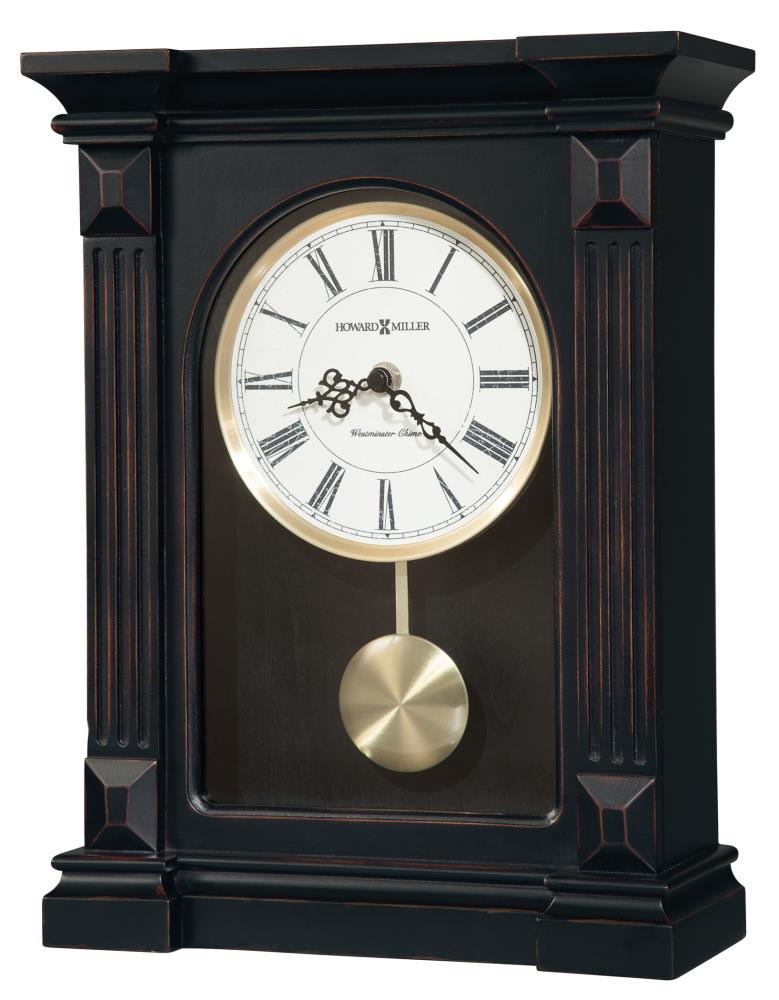Small Square Mantel Mantle Clock In Black 