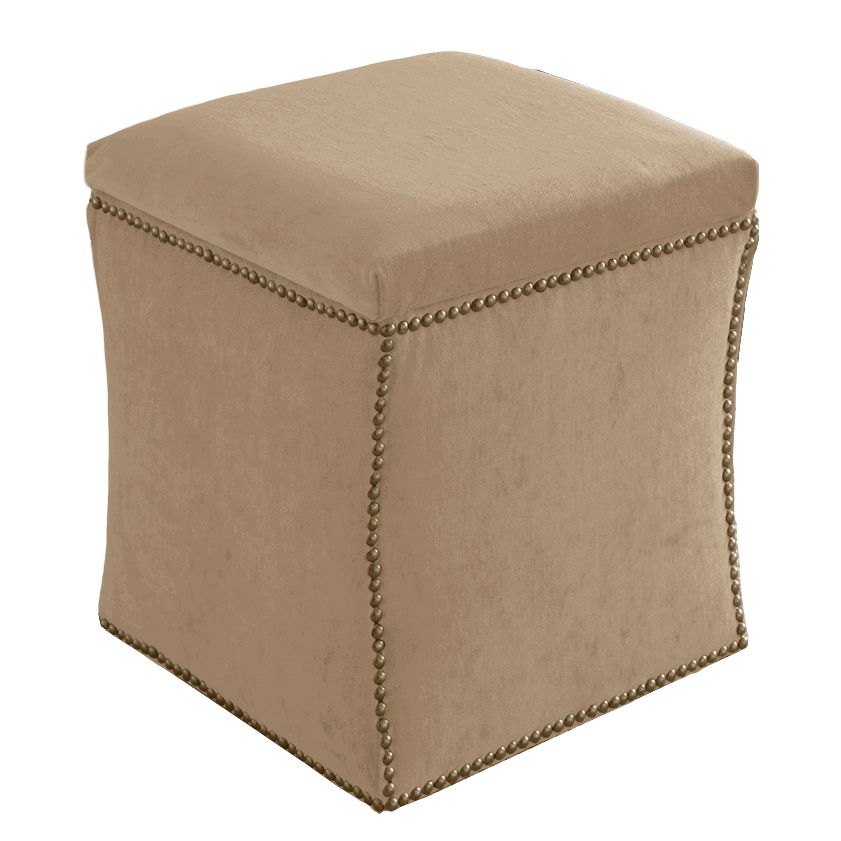 Skyline Furniture 49-6NBBR-VBUCK Armitage Collection Buckwheat Velvet Ottoman