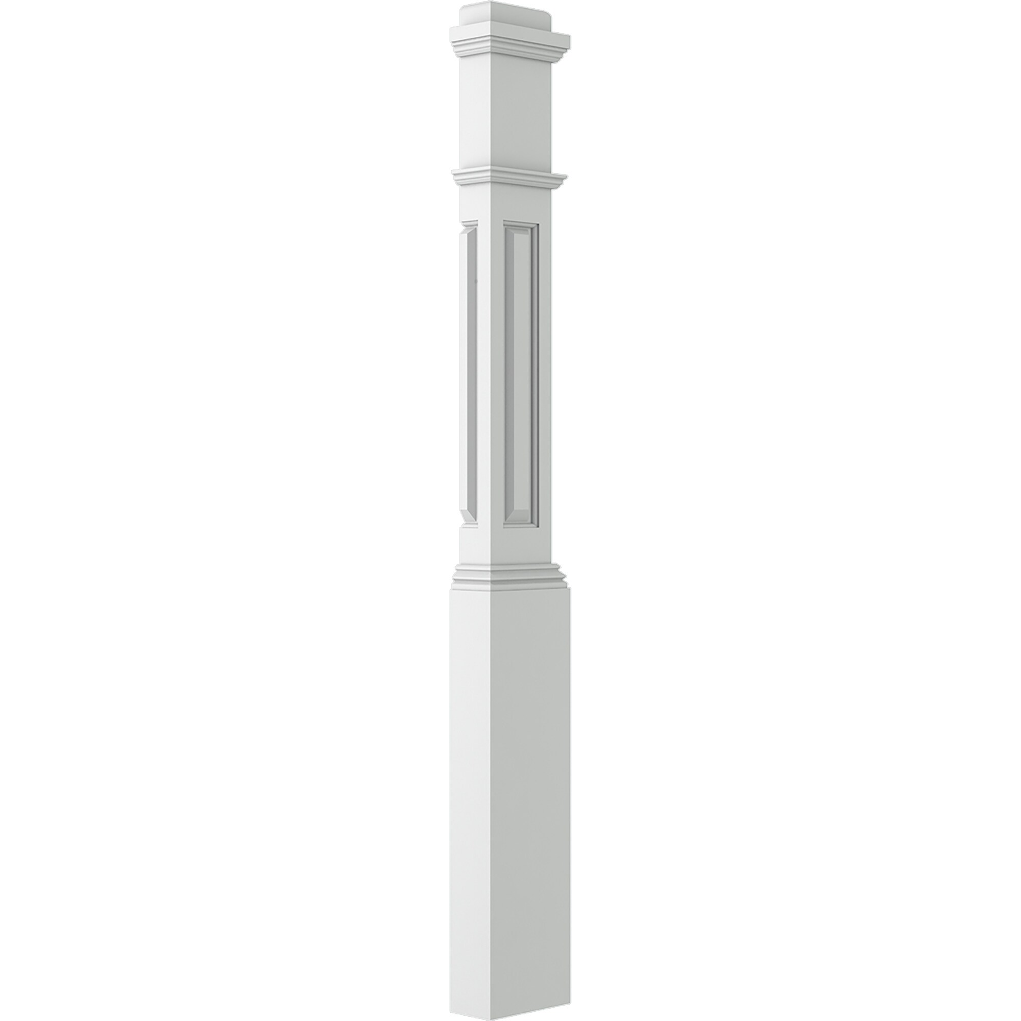 L.J. Smith Stair Systems LJRA-4091 1-2-PRG 6.25-in x 55-in Primed Poplar Stair Newel Post