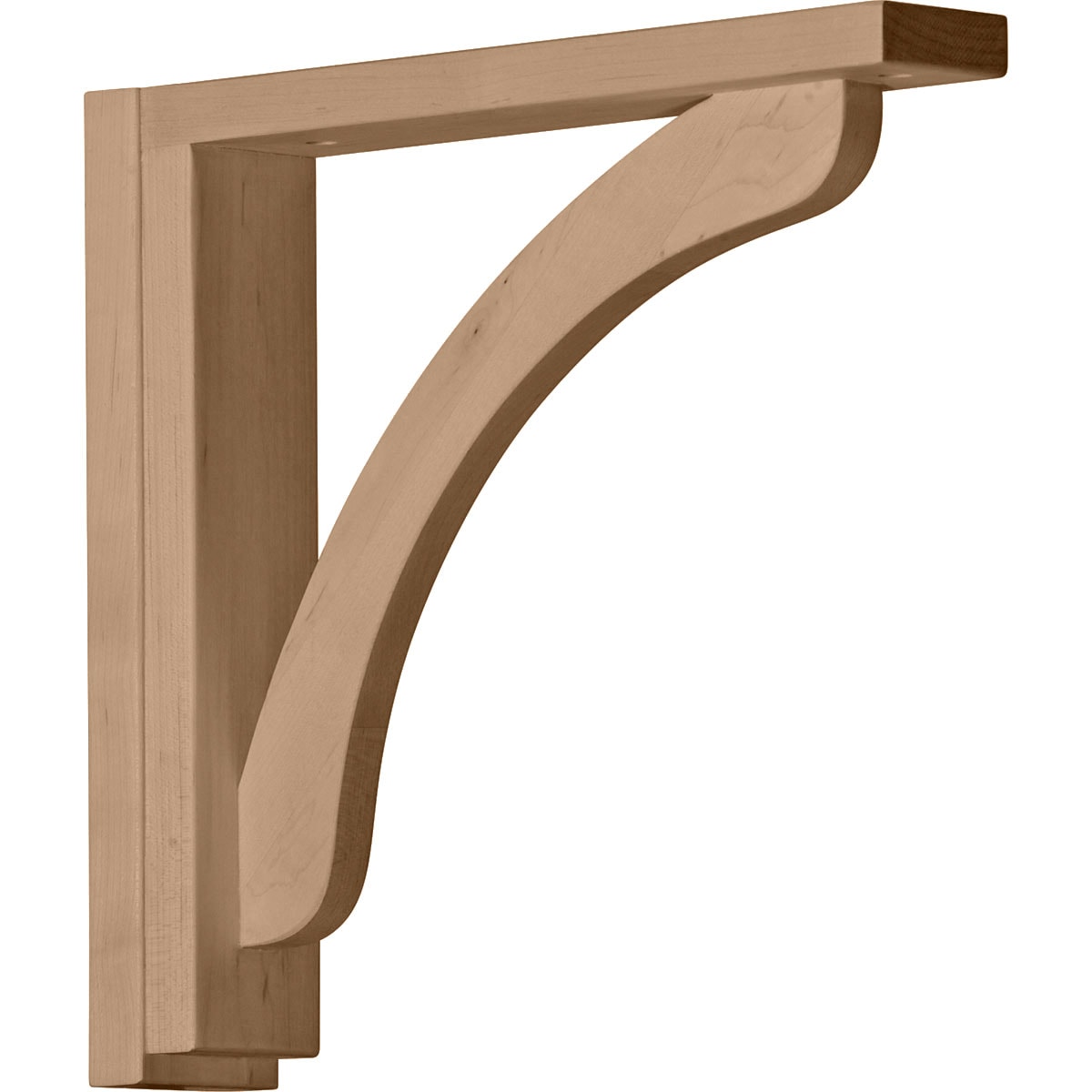 Red Oak Hand-Carved Wood Shelf Bracket 12.25" H