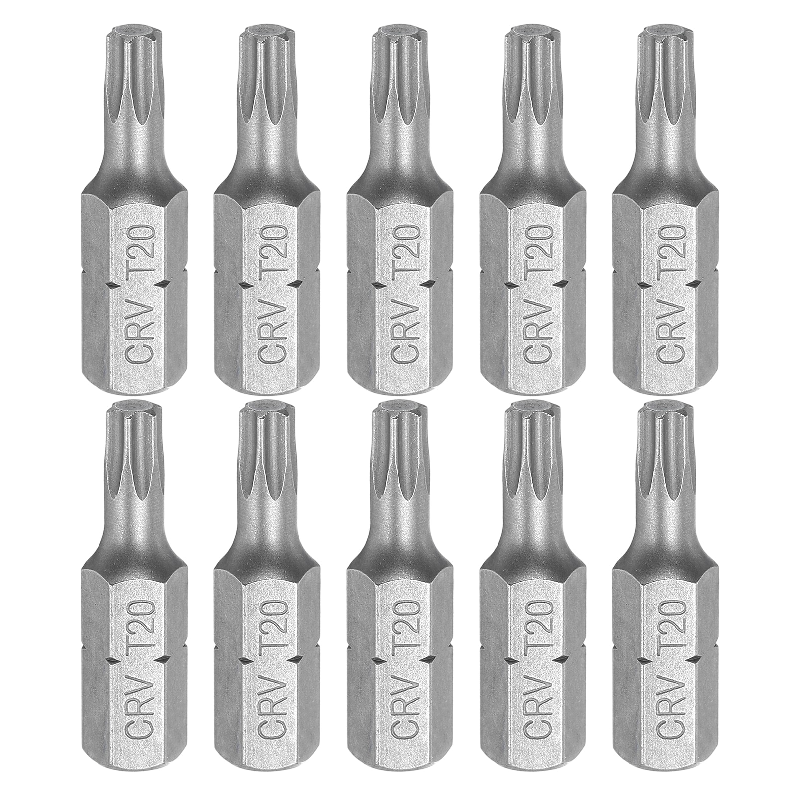 Harfington 10pcs Torx Screwdriver Bit 1/4inch Hex Shank T20 Head 1inch Length CR-V Steel 6 Point Security Drill Bits for Repair Work Electric Screw Driver