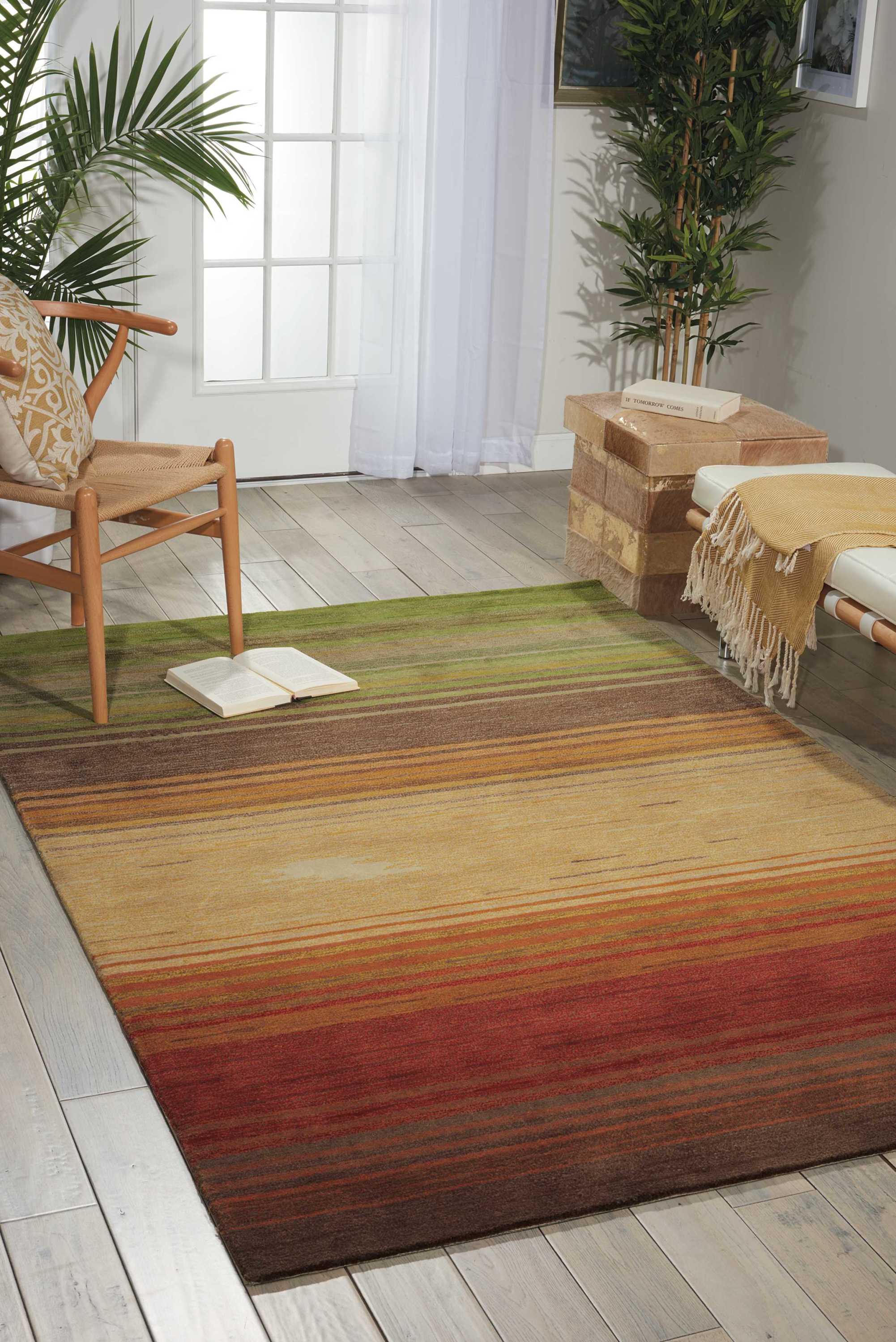 Nourison 07678 Contour 8 x 10 (ft) Tufted Polyester Harvest Rectangular Indoor Abstract Mid-Century Modern Area rug