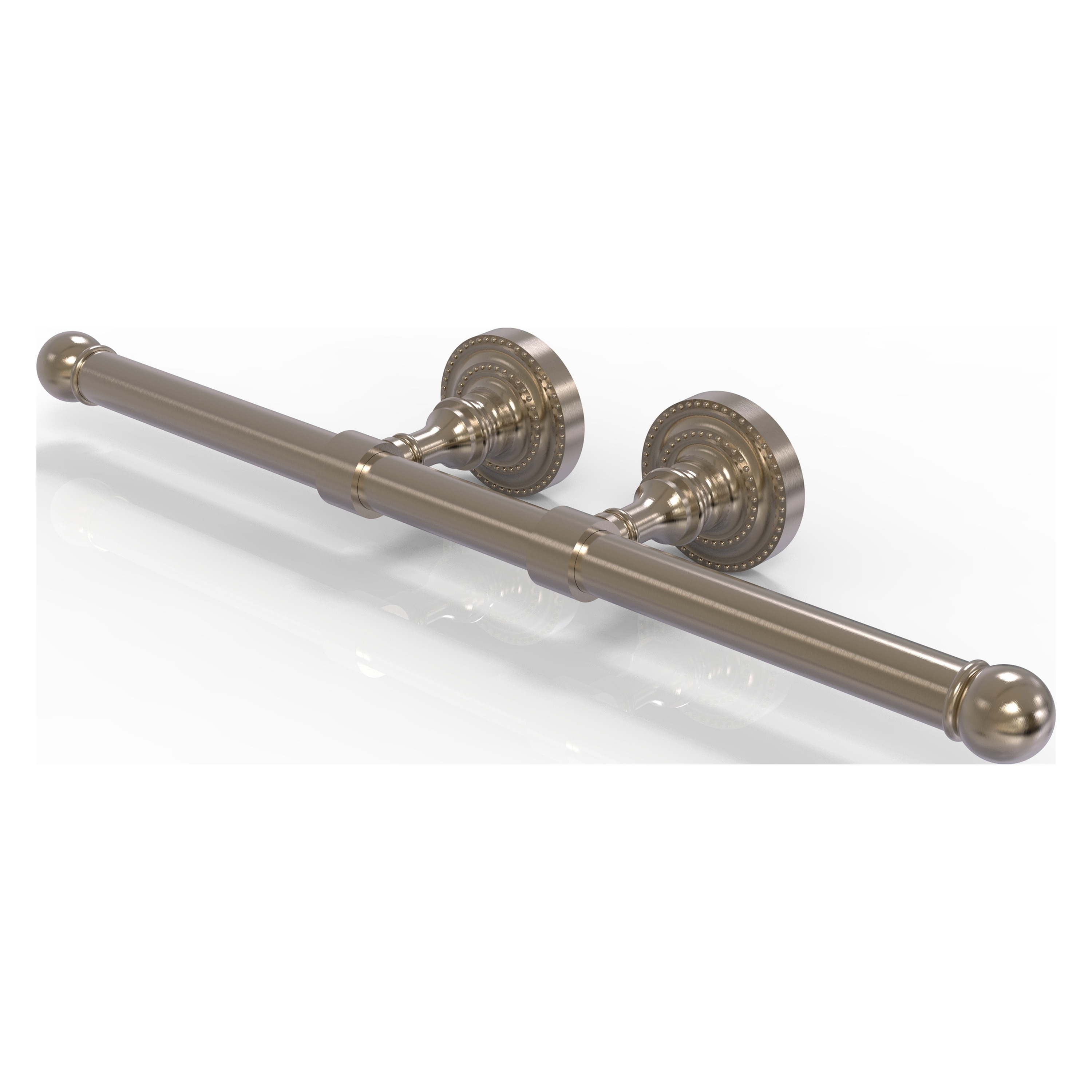 Allied Brass DT-24-2-PEW Dottingham Antique Pewter Wall mount Double post Toilet Paper Holder 2 -Rolls with Storage