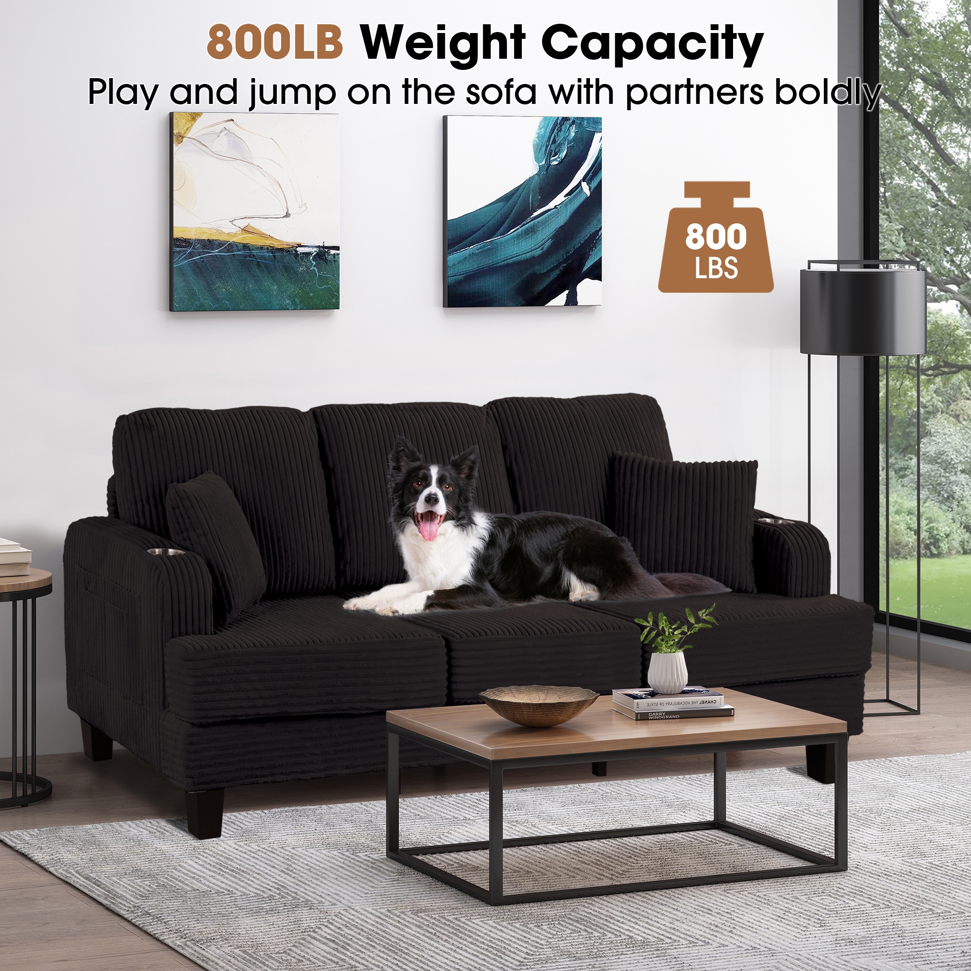 IHOMEadore MDSL6932BK Sofas-Loveseats - View #6