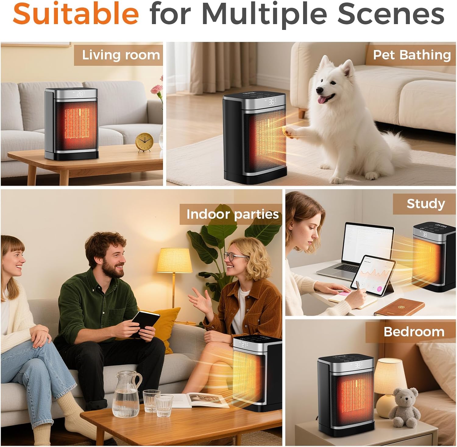 OSTBA 1500W Portable Space Heater for Indoor Use with ECO