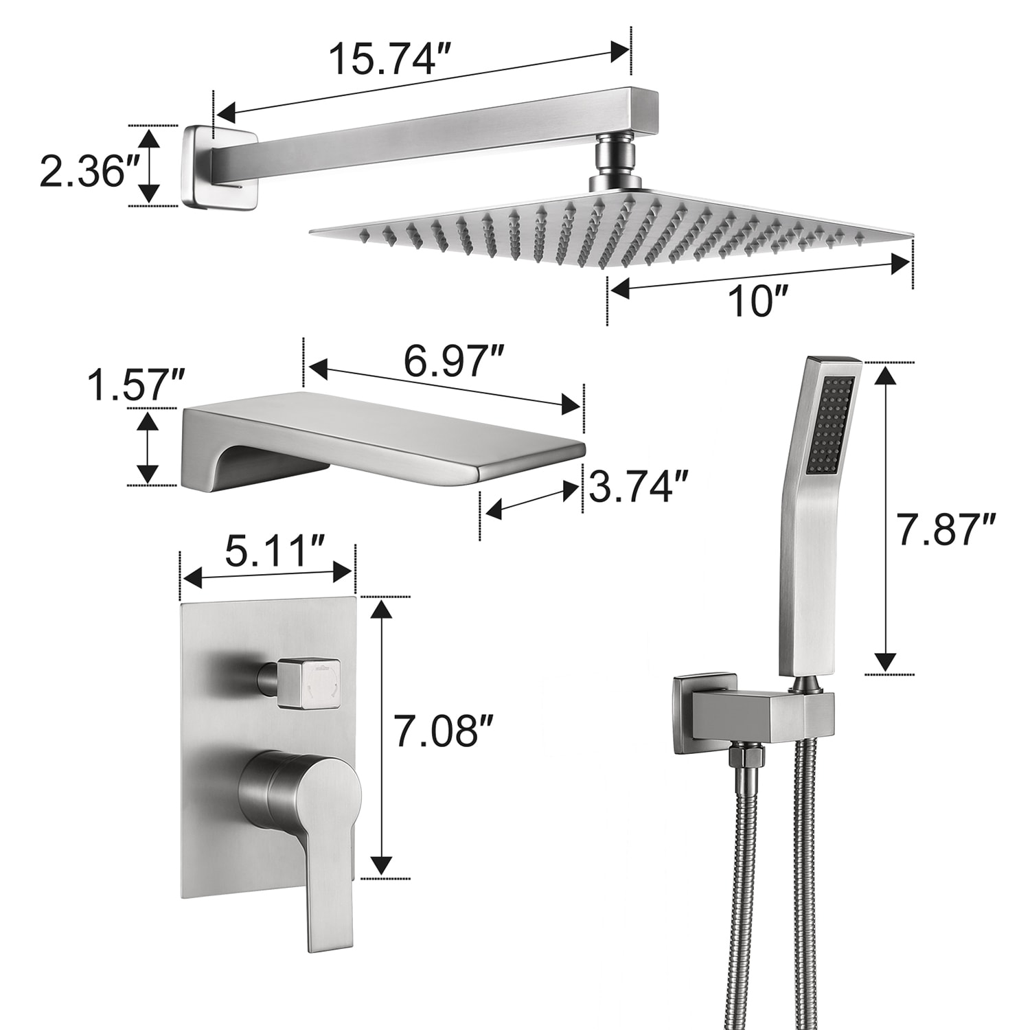Cobbe SSF0110N Showerhead-Bar-Panels - View #6