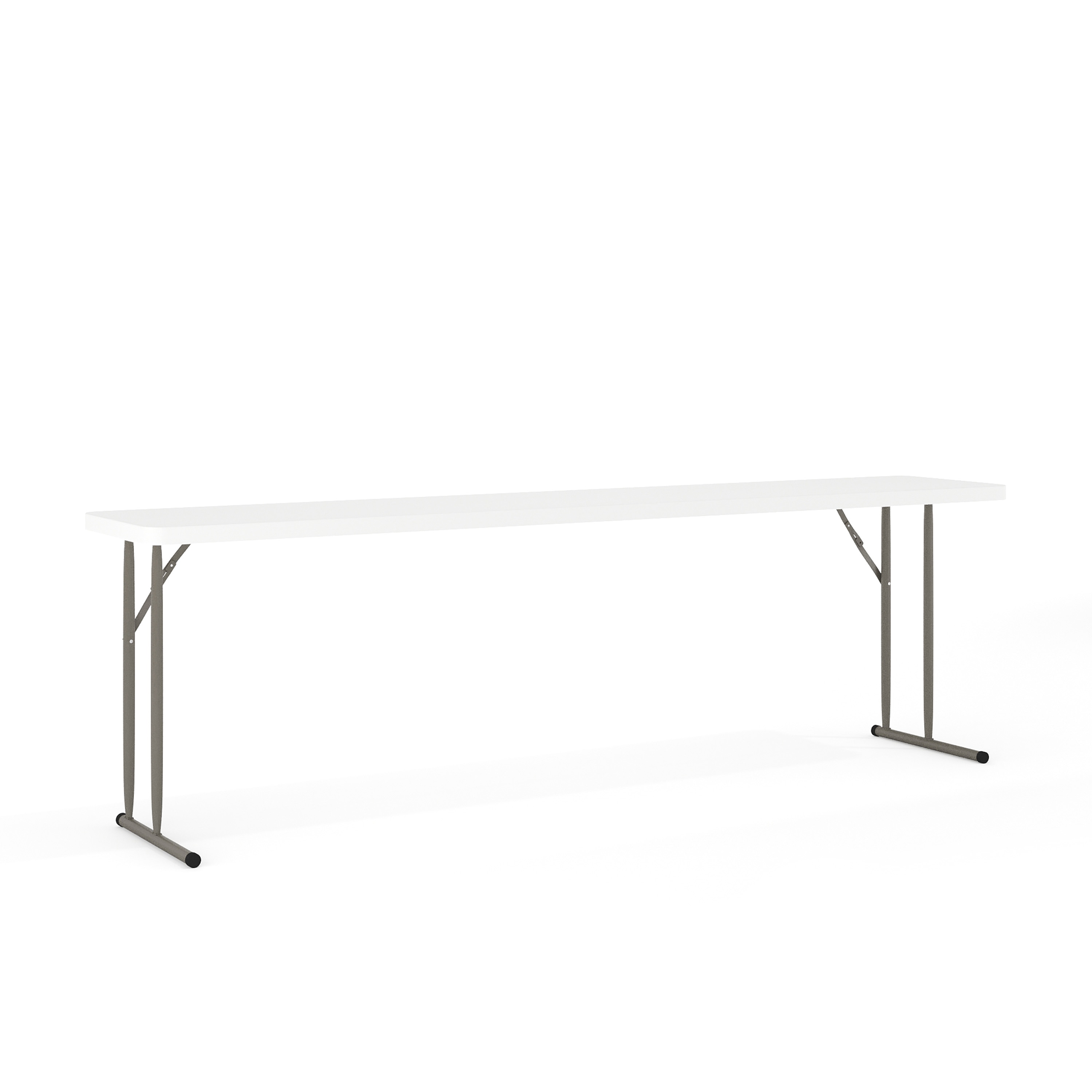 Powder Coated Gray Metal Rectangular Folding Table