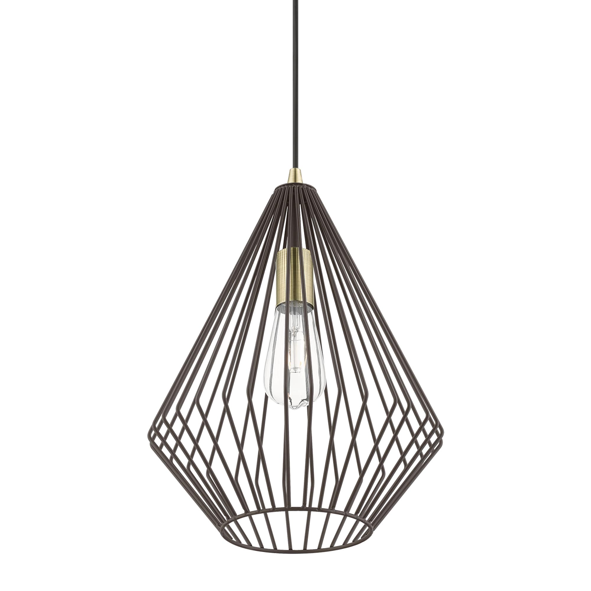 Linz Geometric Bronze & Antique Brass 1-Light Pendant