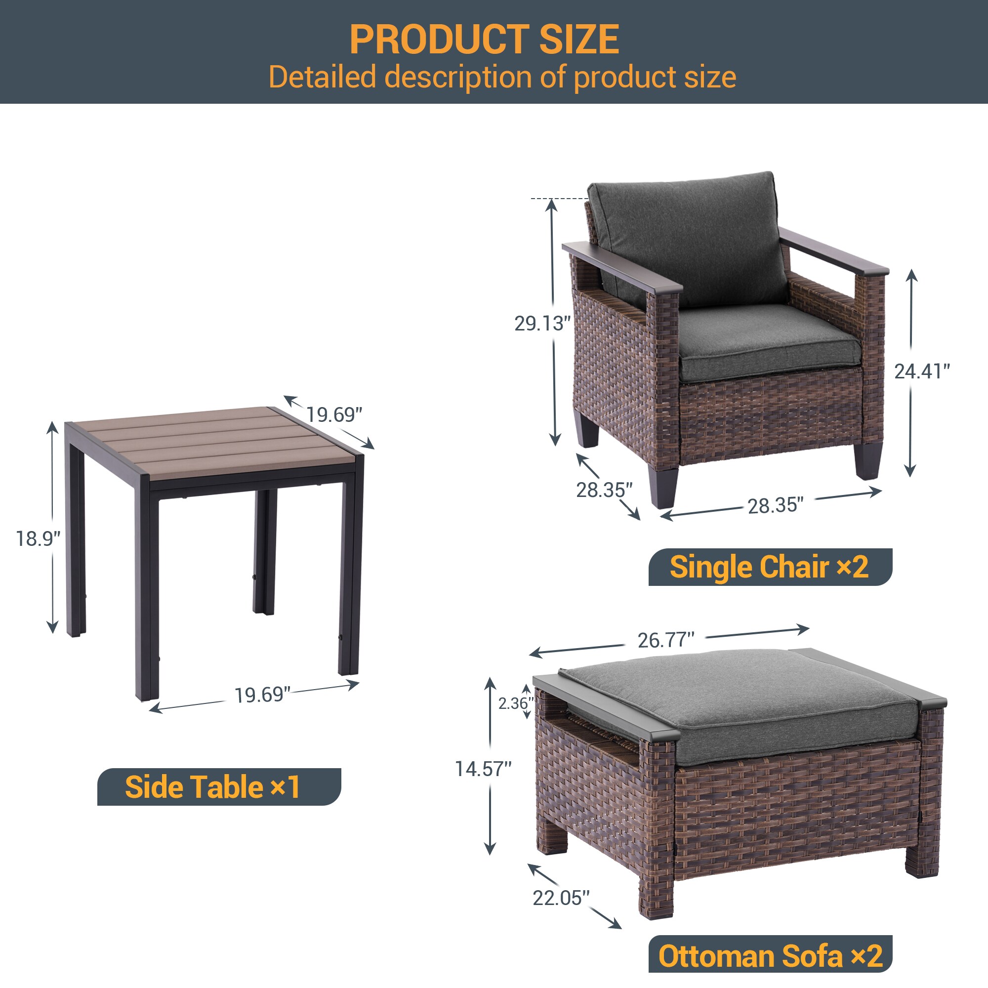 Sonkuki SD-015NY-B Patio-Conversation-Sets - View #3