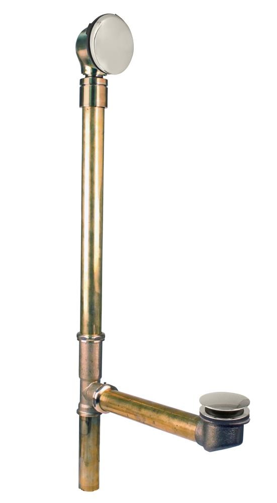 WESTBRASS D326HBJ-05 Bath Waste and Overflow Illusionary Ball Joint with Ada Approved Tip-toe Drain, 28" Make-up 17 Ga. Brass In Polished Nickel