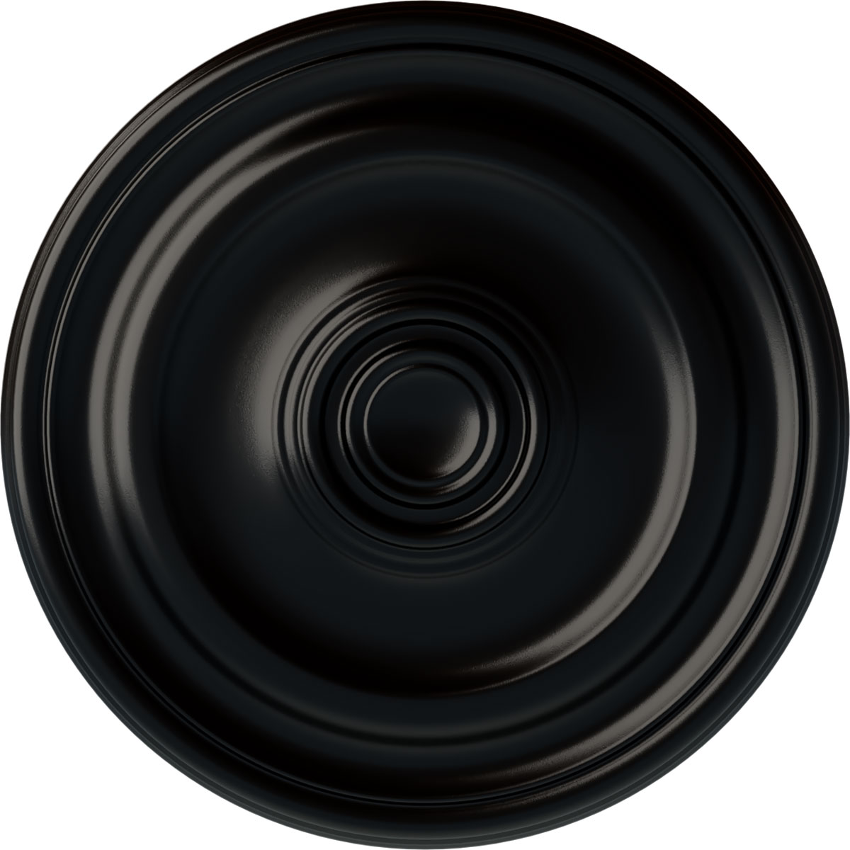 Ekena Millwork CM15DEBLF Devon 15.75-in W x 15.75-in L Painted Jet Black Polyurethane Whole Ceiling Medallion