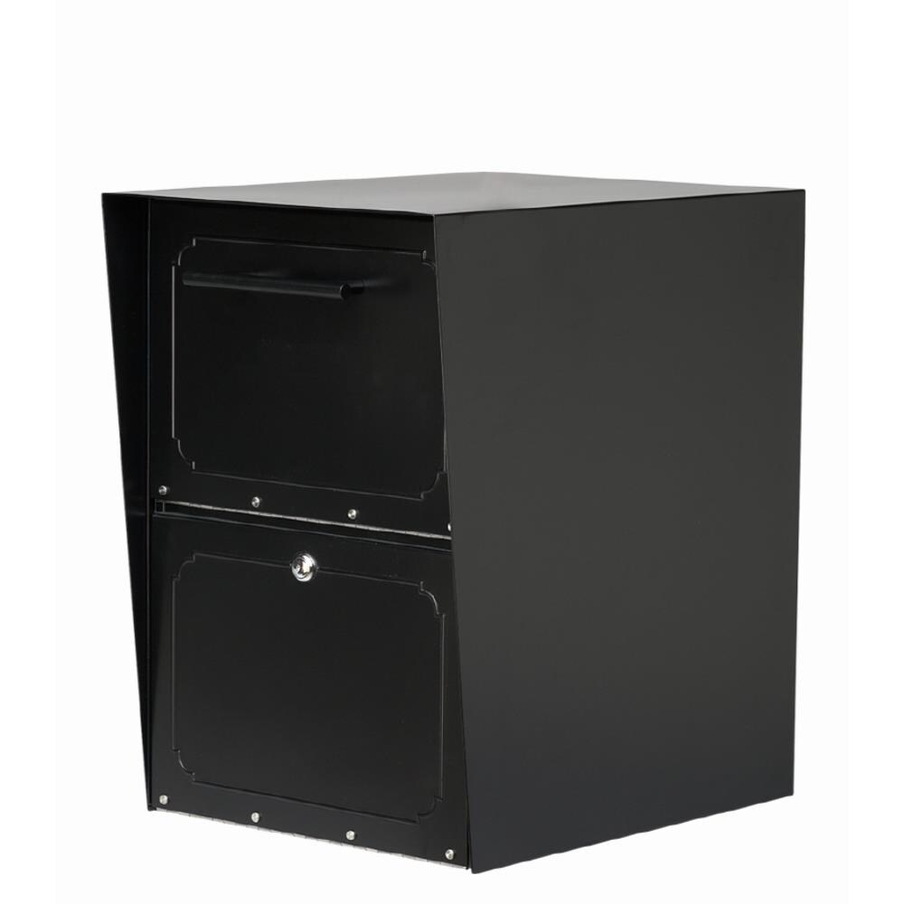 Architectural Mailboxes 5103B Post Mount Black Metal Extra Large Lockable Mailbox