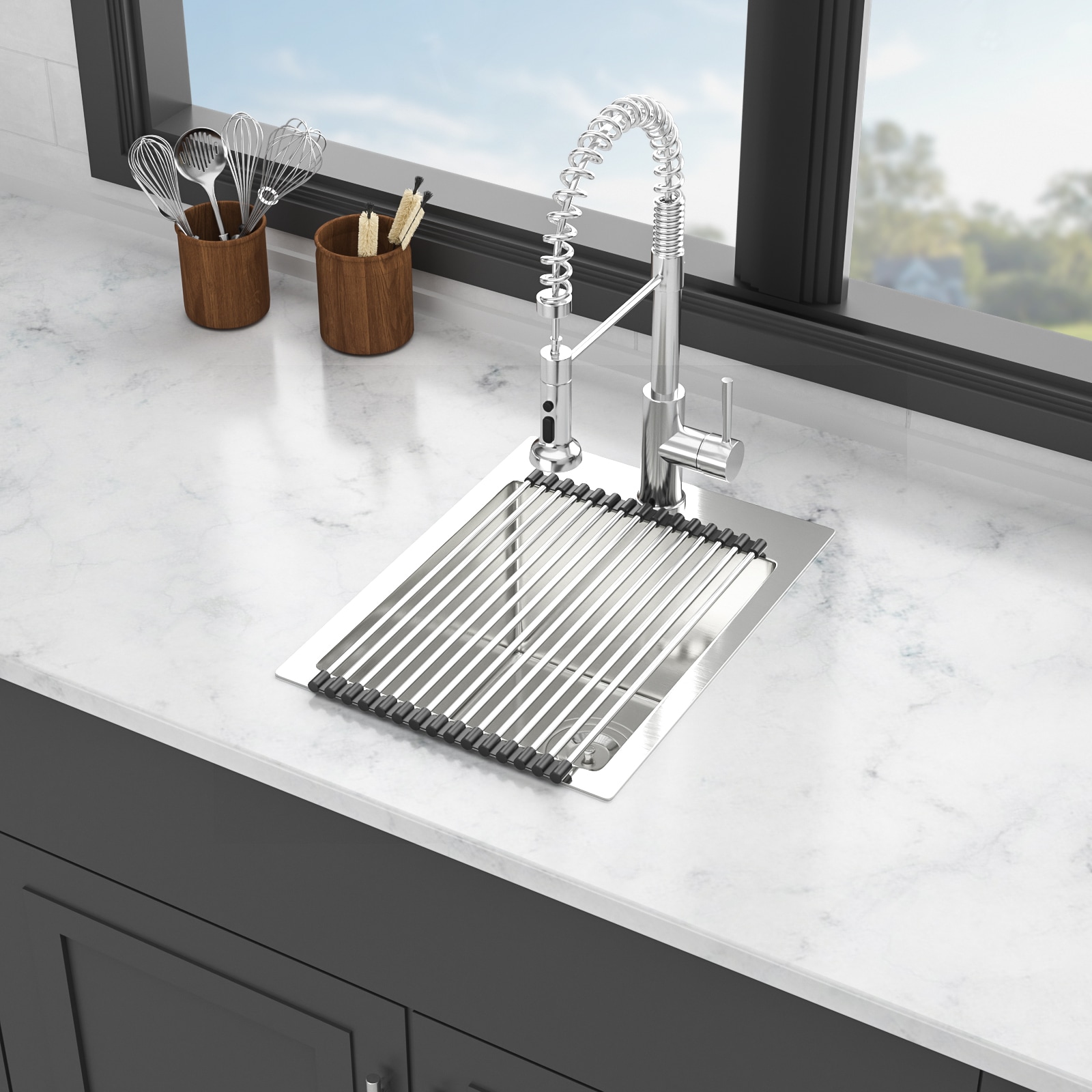 LOVMOR Stainless Steel Drop-In Kitchen Sink 15 x 20 x 10 Inch Topmount Sinks 16 Gauge Single Bowl #SF-J-W1243P222947