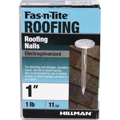 Fas-n-Tite 1-in Smooth Electro-Galvanized Roofing Nails in the Roofing Nails  department at 