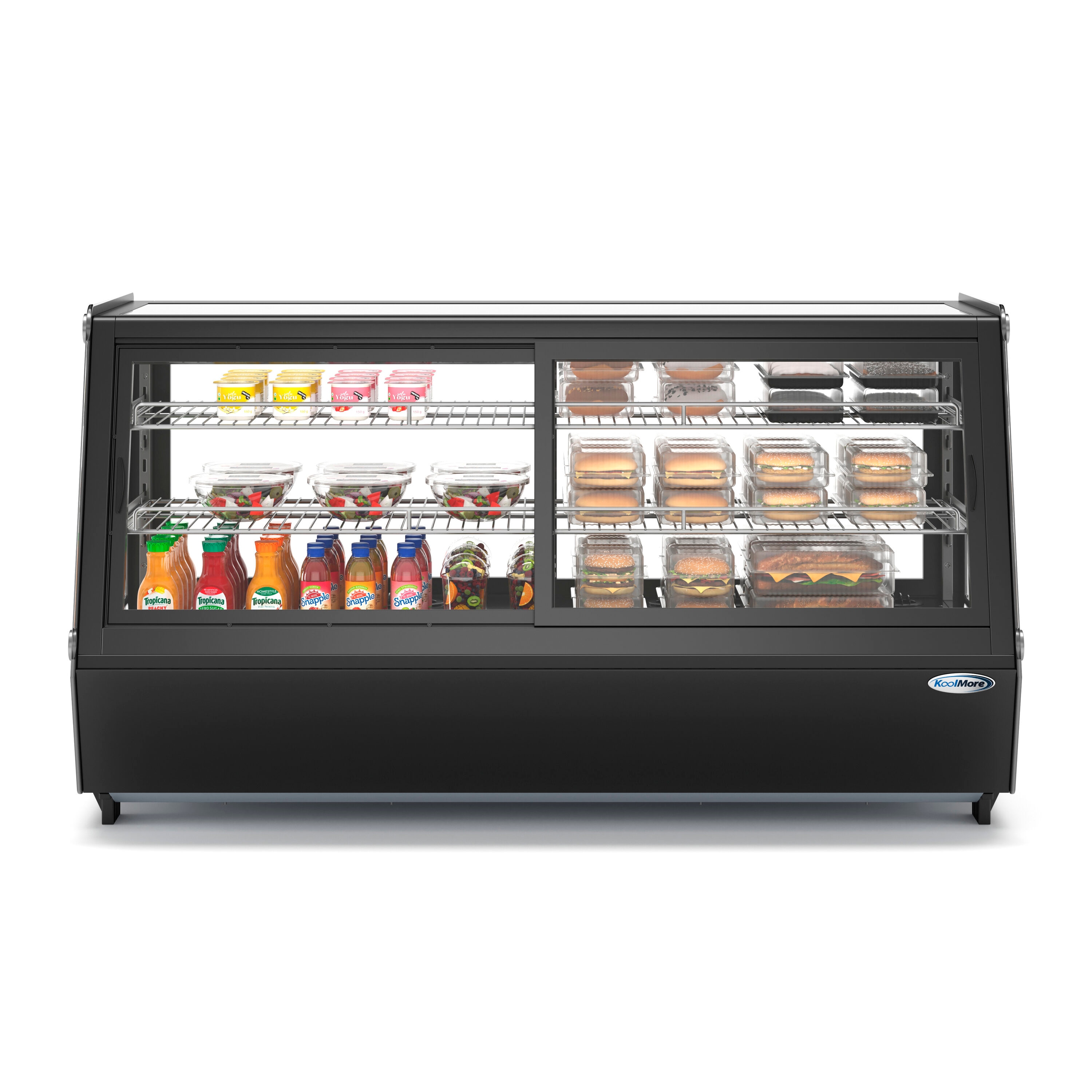KoolMore LOW-CDC-250-BK 16.79-cu ft Commercial Refrigerators 1 Glass -Door Freezerless ( Black )
