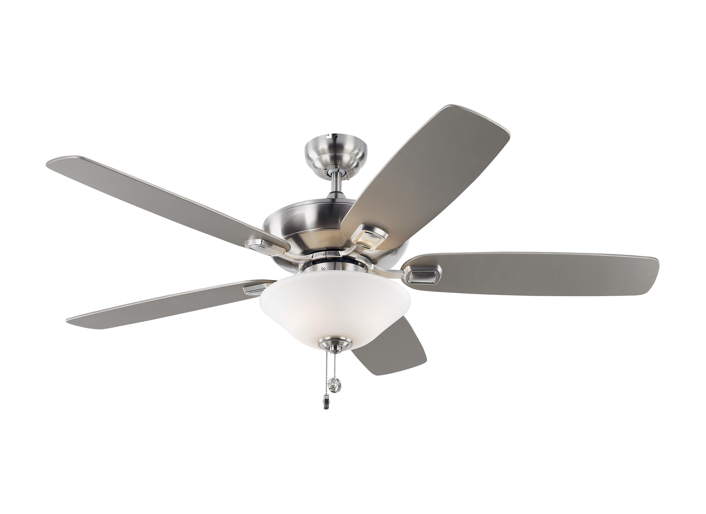 Generation Lighting 5COM52BSD-V1 Colony 52-in Outdoor Brushed Steel with Silver Blades Ceiling Fan With Light ( 5 -Blade )