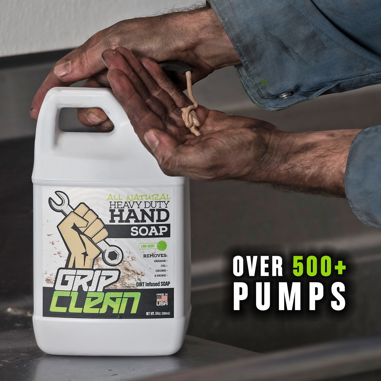 Grip Clean, Heavy Duty Hand Cleaner for Auto Mechanics & Industrial Work