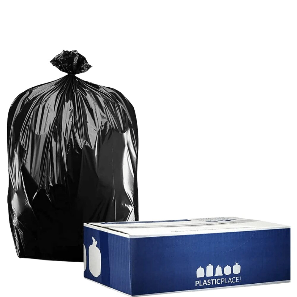 Contractor's Choice Contractor 55-Gallons Black Outdoor Plastic  Construction Flap Tie Trash Bag (40-Count)