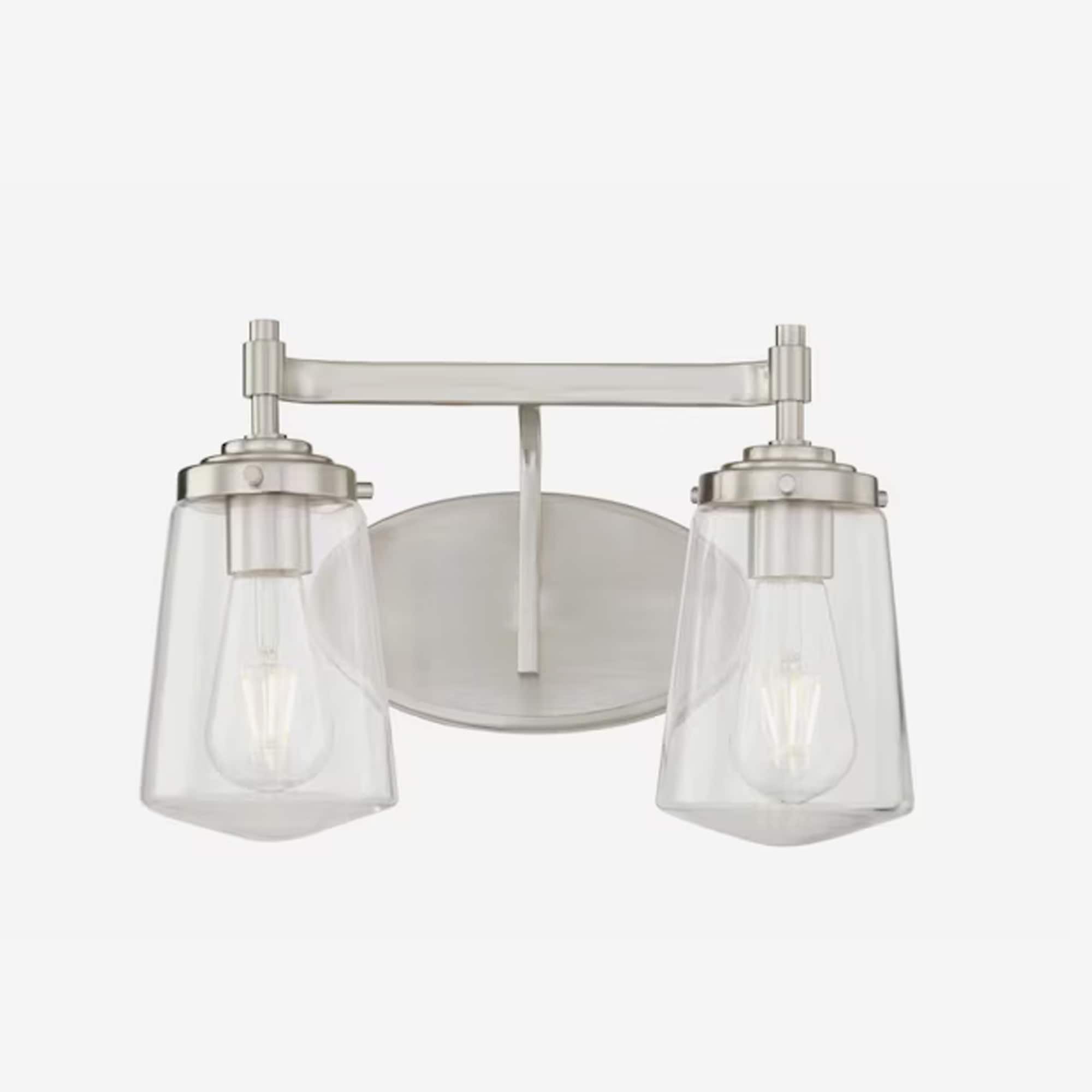 allen + roth FV24-033-BN Wyatt 14.3-in 2 -Light Brushed Nickel Farmhouse Vanity light bar