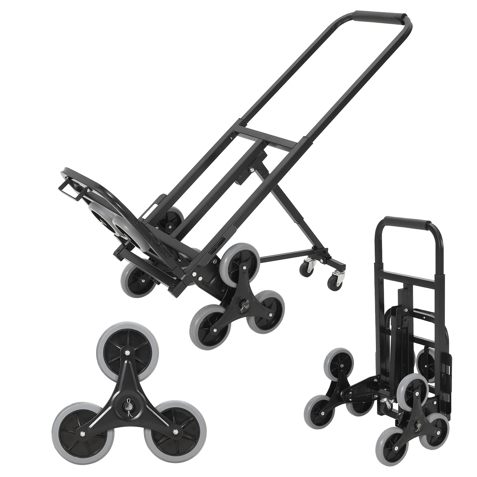 GarveeLife 3 in 1 Folding Stair Climbing Hand Truck Dolly Cart All Terrain for Warehouse Supermarket Moving #C3H-91CBLL-PK0VUD