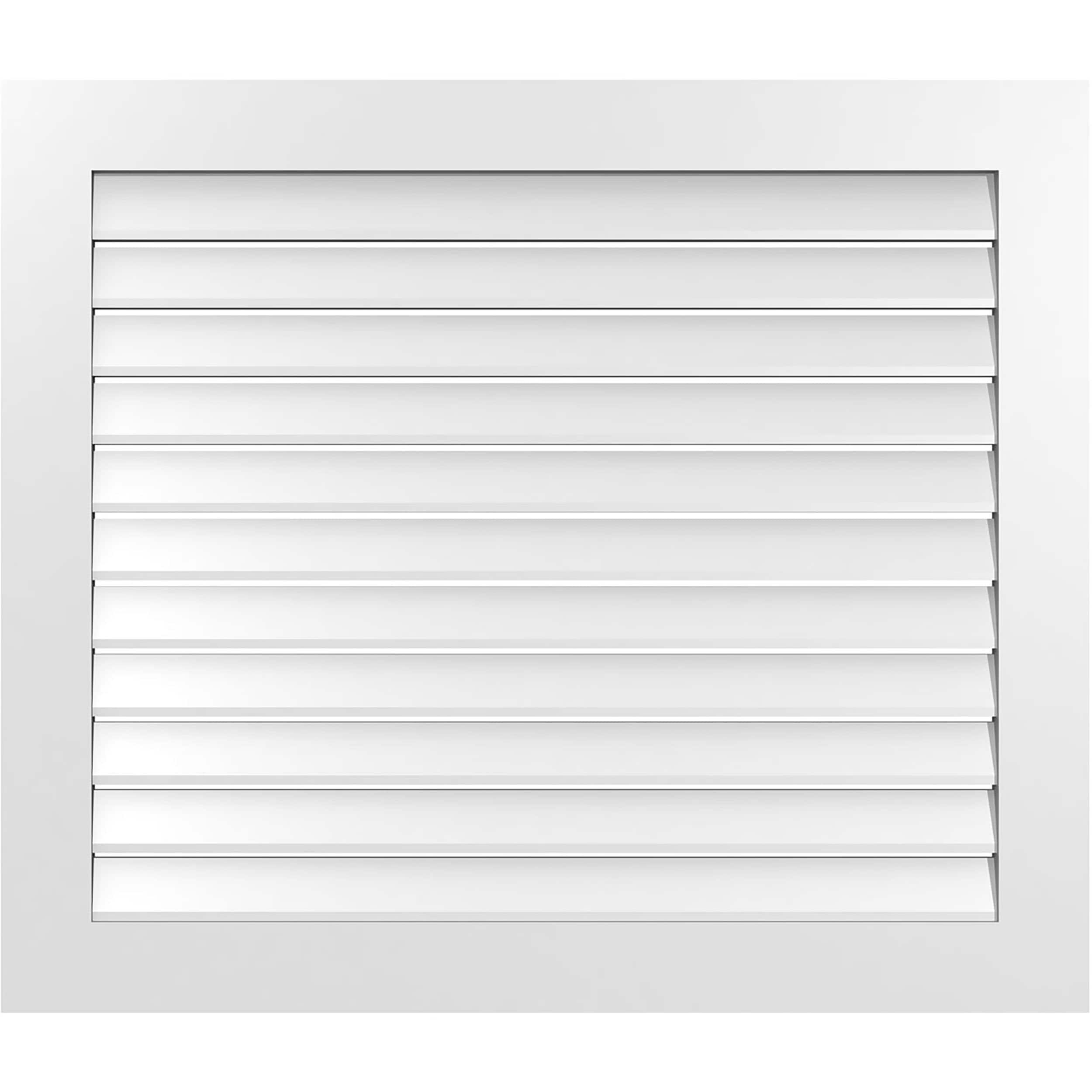 Ekena Millwork GVPVE42X3601SF 42-Inches x 36-Inches Off-white Rectangle PVC Gable Louver Vent