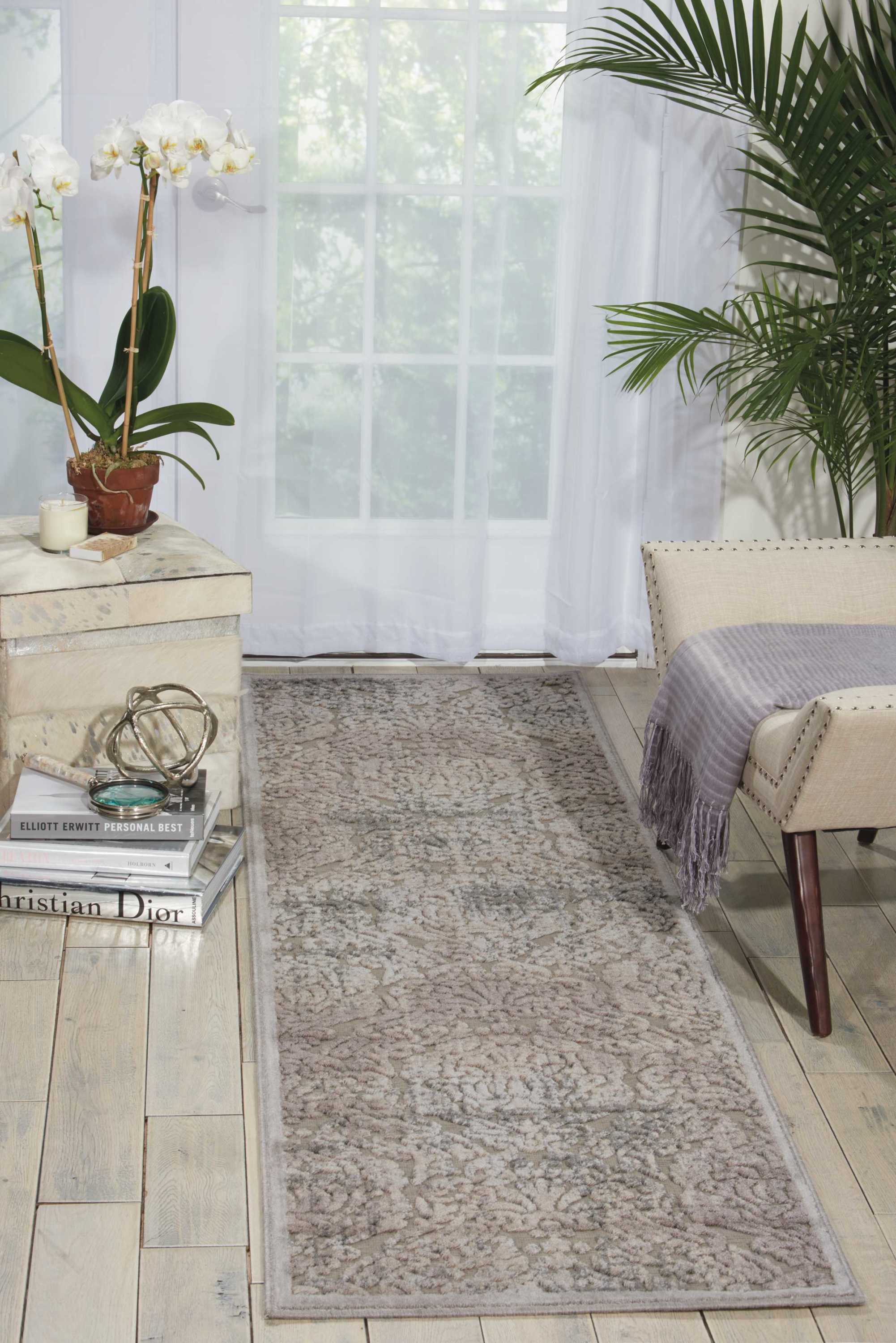 Nourison 33260 Graphic Illusions 2 x 6 (ft) Polypropylene Grey Rectangular Indoor Abstract Area rug
