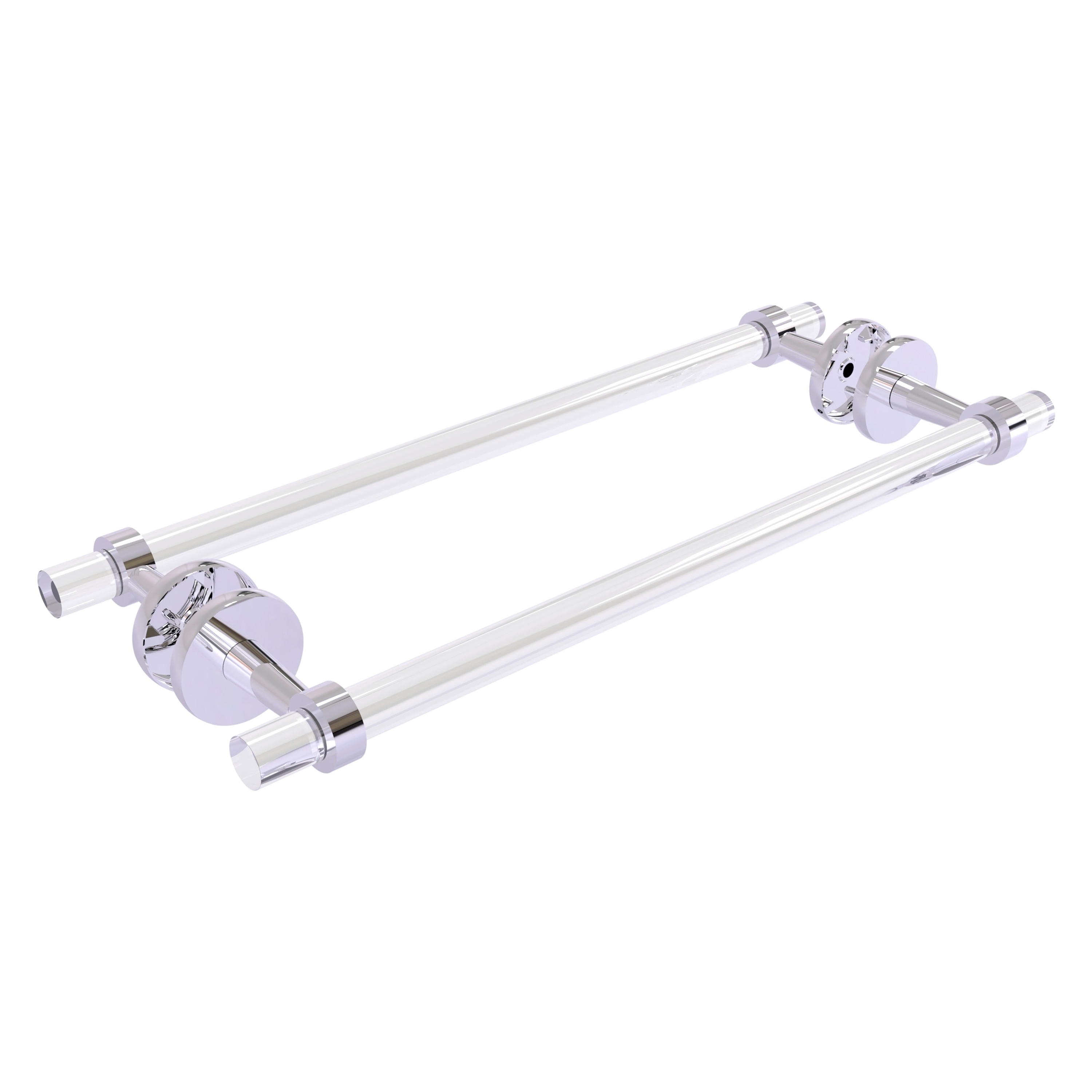 Allied Brass CV-41-BB-18-PC Clearview 18-in double Polished Chrome Wall mount Double Towel Bar
