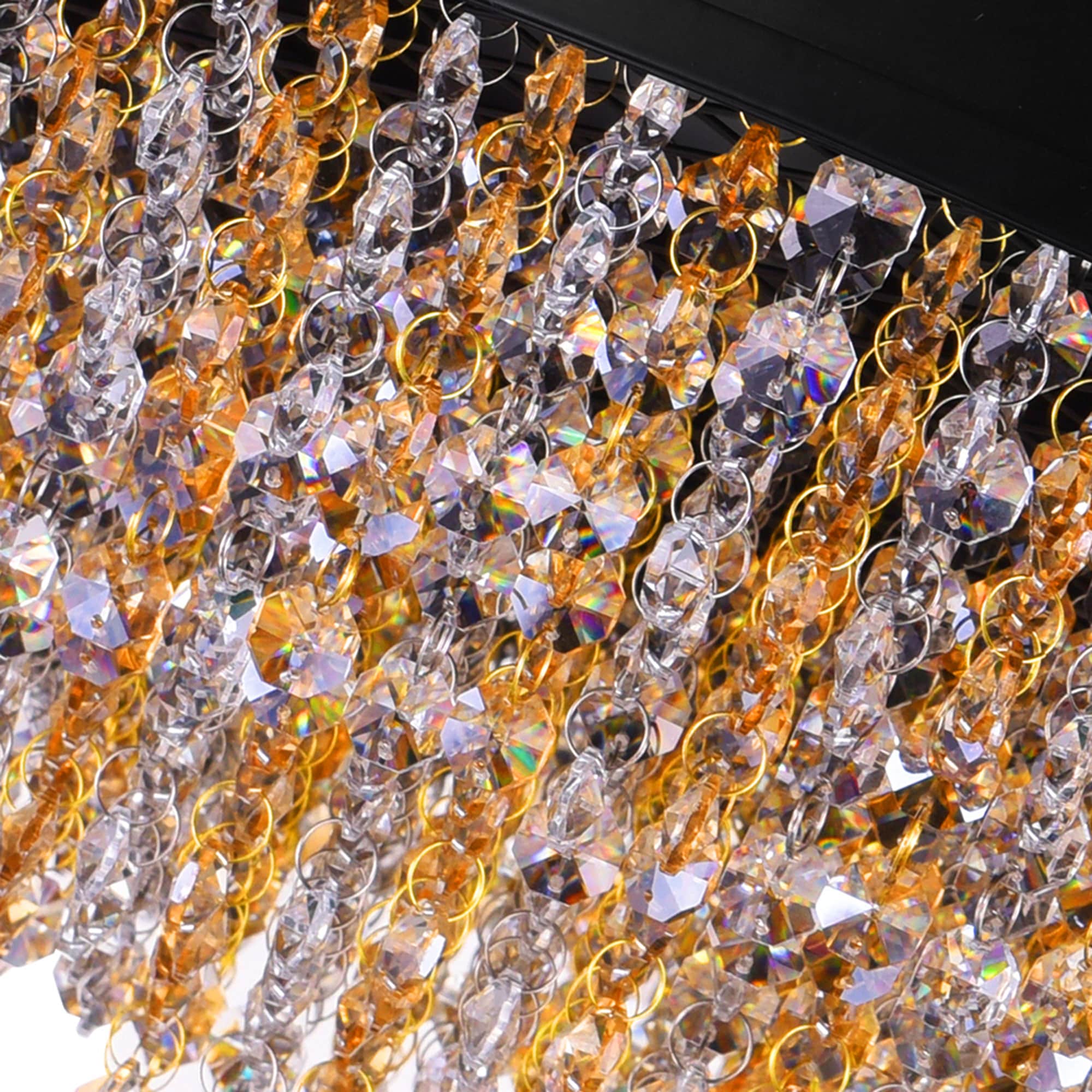 Medina Black Drum Shade Chandelier with Crystal Accents