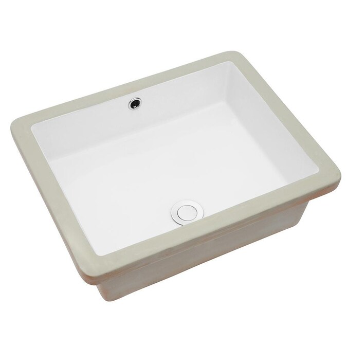 Lordear Porcelain Vanity Sink White, Rectangular Undermount Bathroom Sink Sizes