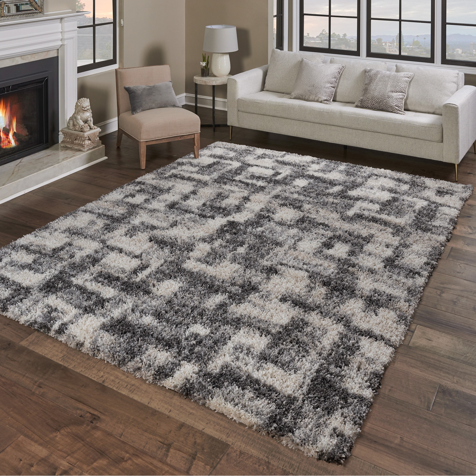 GERTMENIAN Anjou 6 x 9 Abstract Gray Indoor Abstract Area Rug in the ...