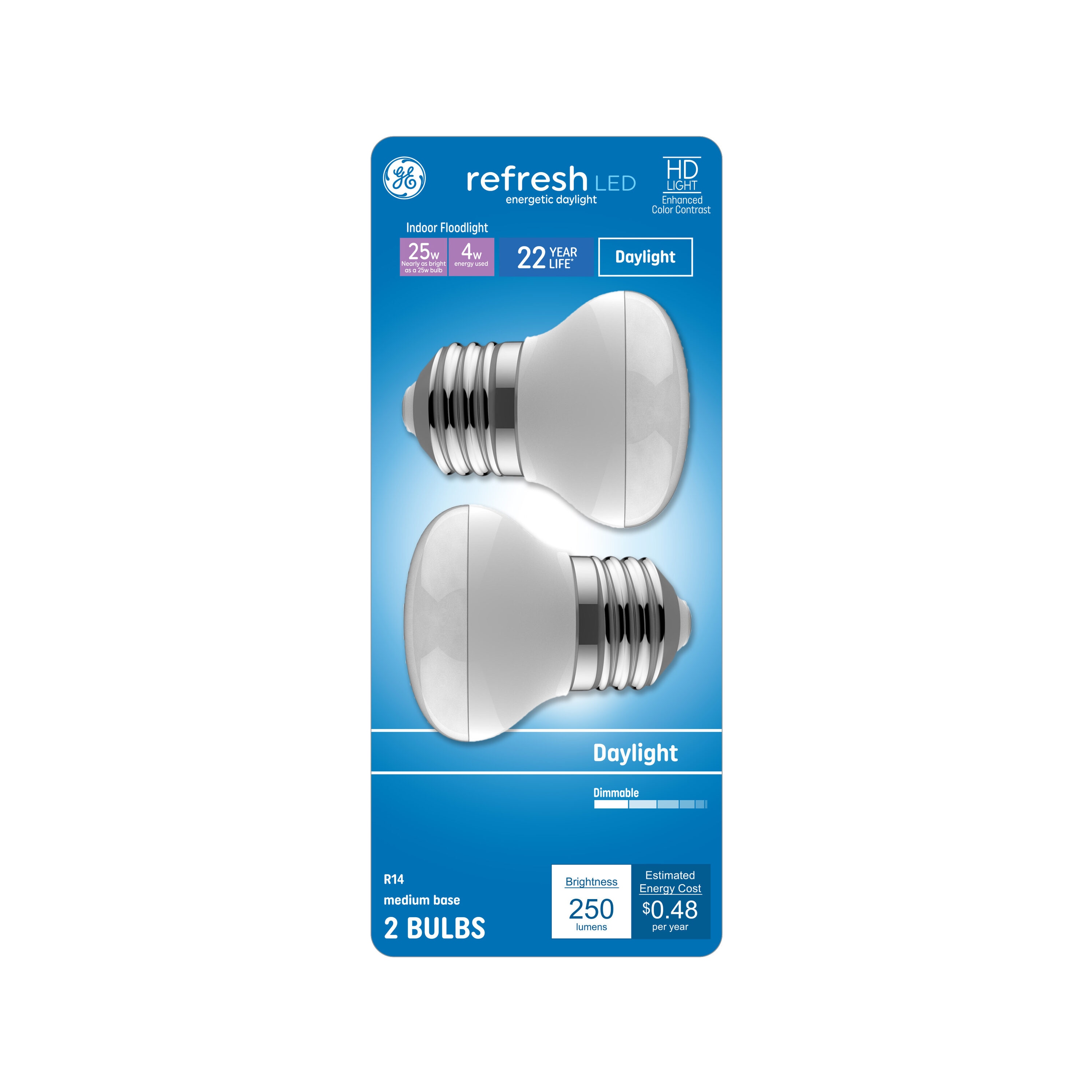GE 25-Watt EQ R14 Daylight Medium Base (e-26) Dimmable LED
