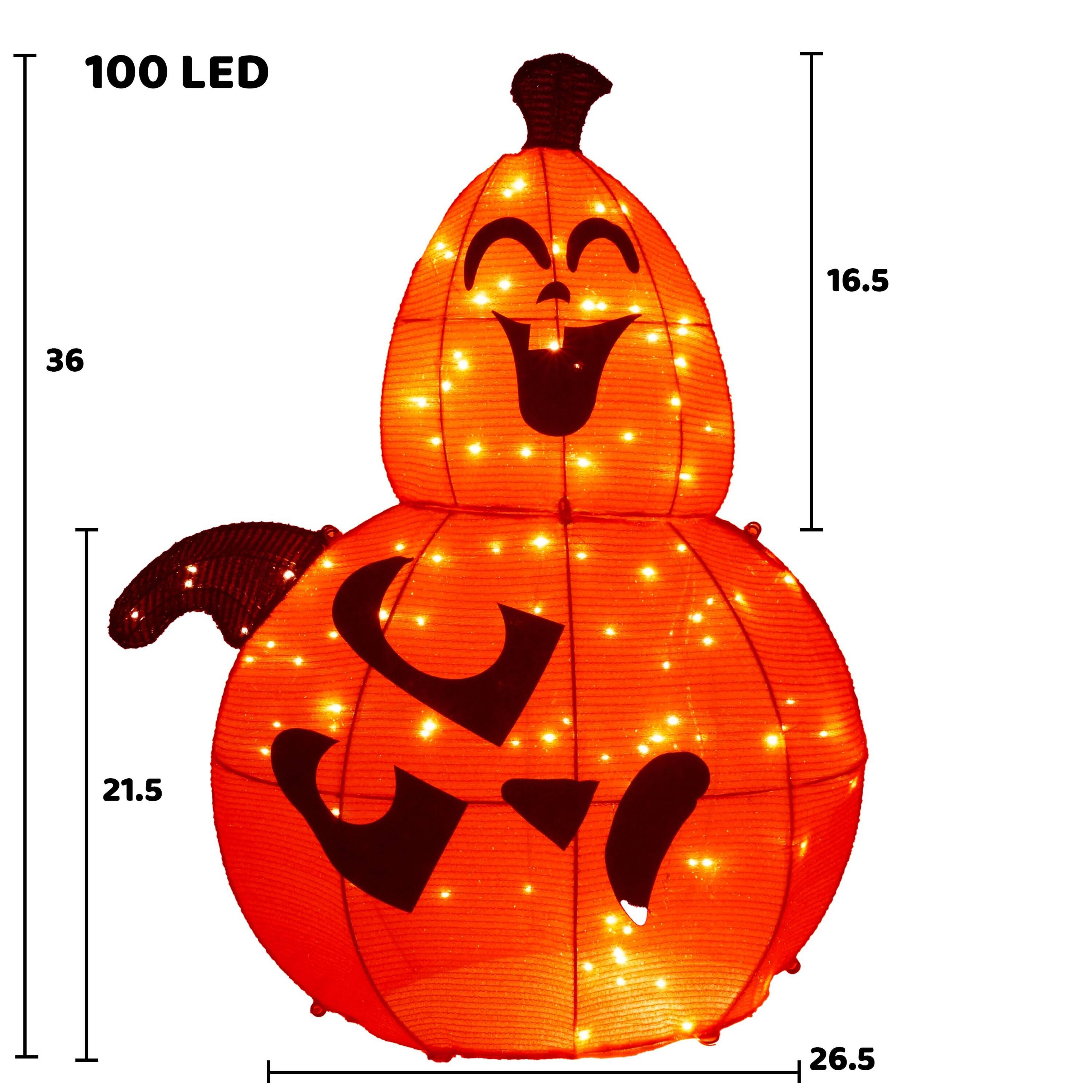 Joyin 30-in Tinsel Skeleton Pumpkin Yard Light with LED Lights