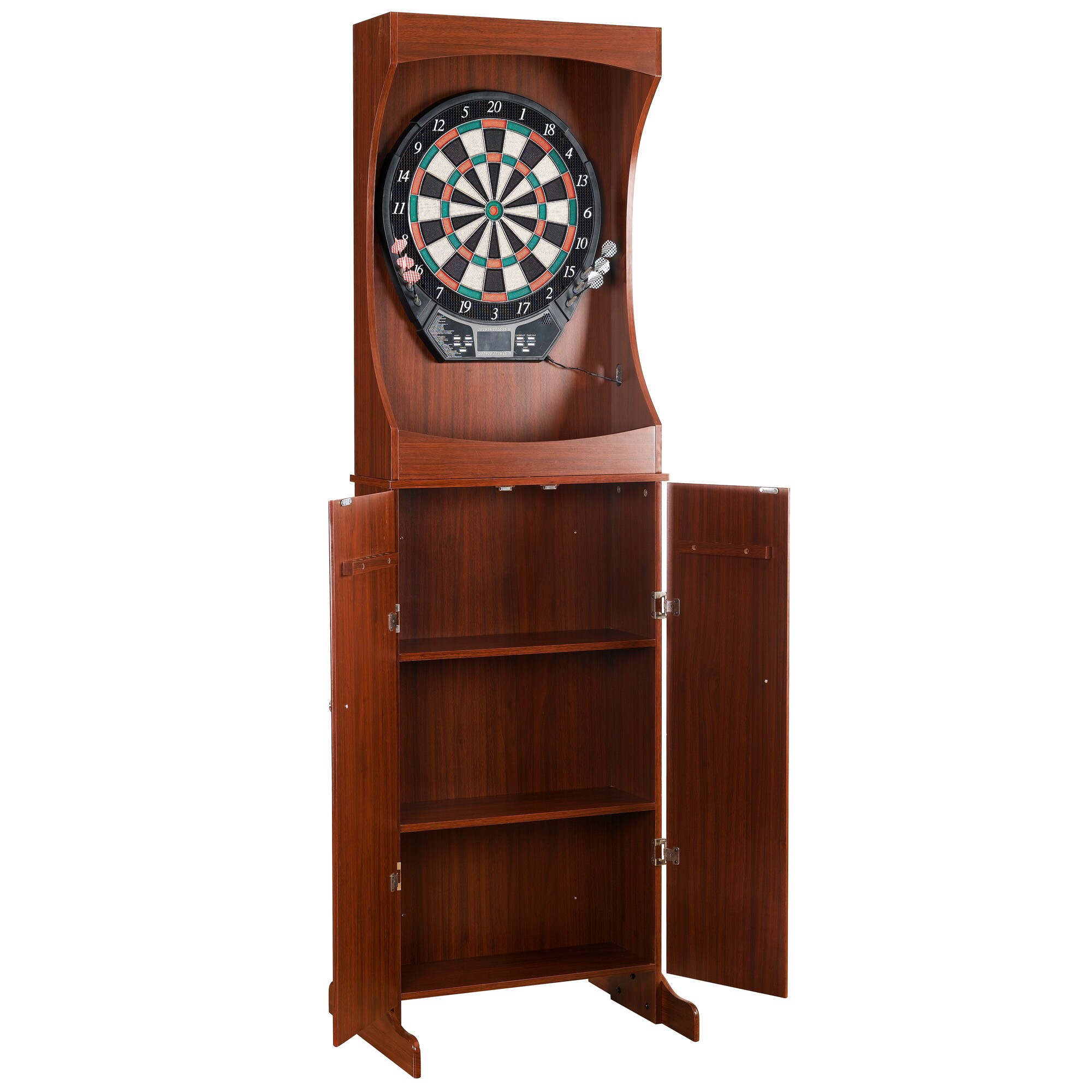 Hathaway BG1040 Outlaw 24-in Brown Composite Dartboard Cabinet with Dartboard