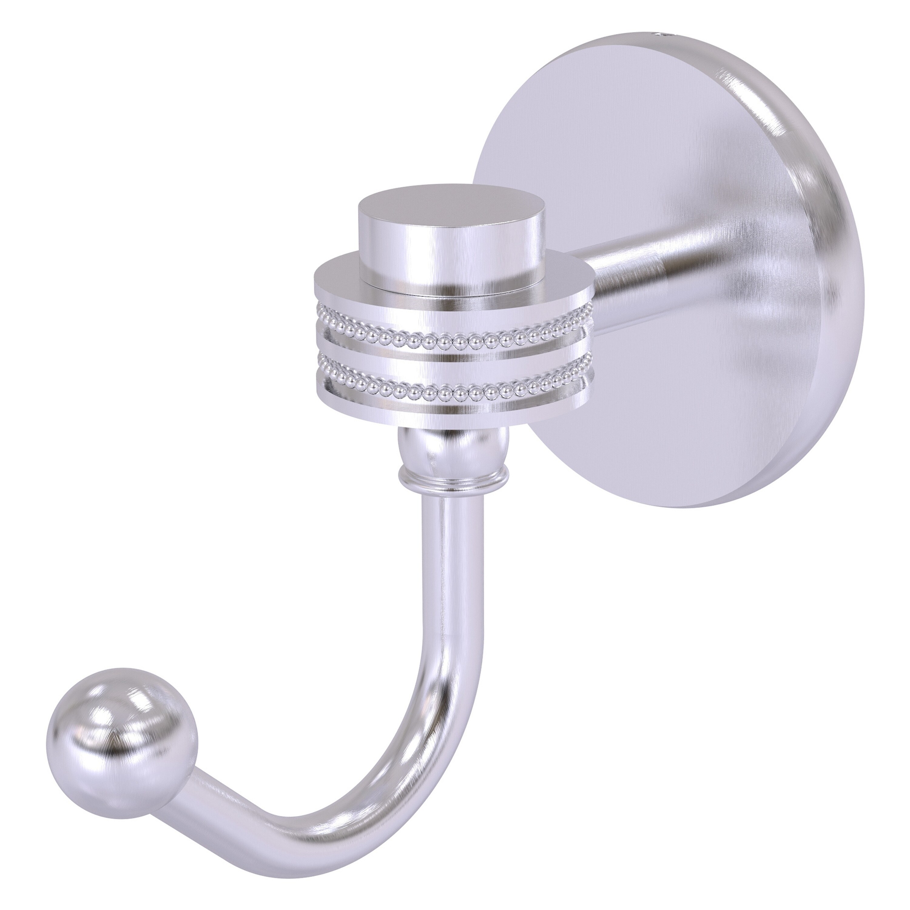 Allied Brass 7120D-SCH Satellite Orbit One Satin Chrome Single -Hook Wall mount Towel Hook