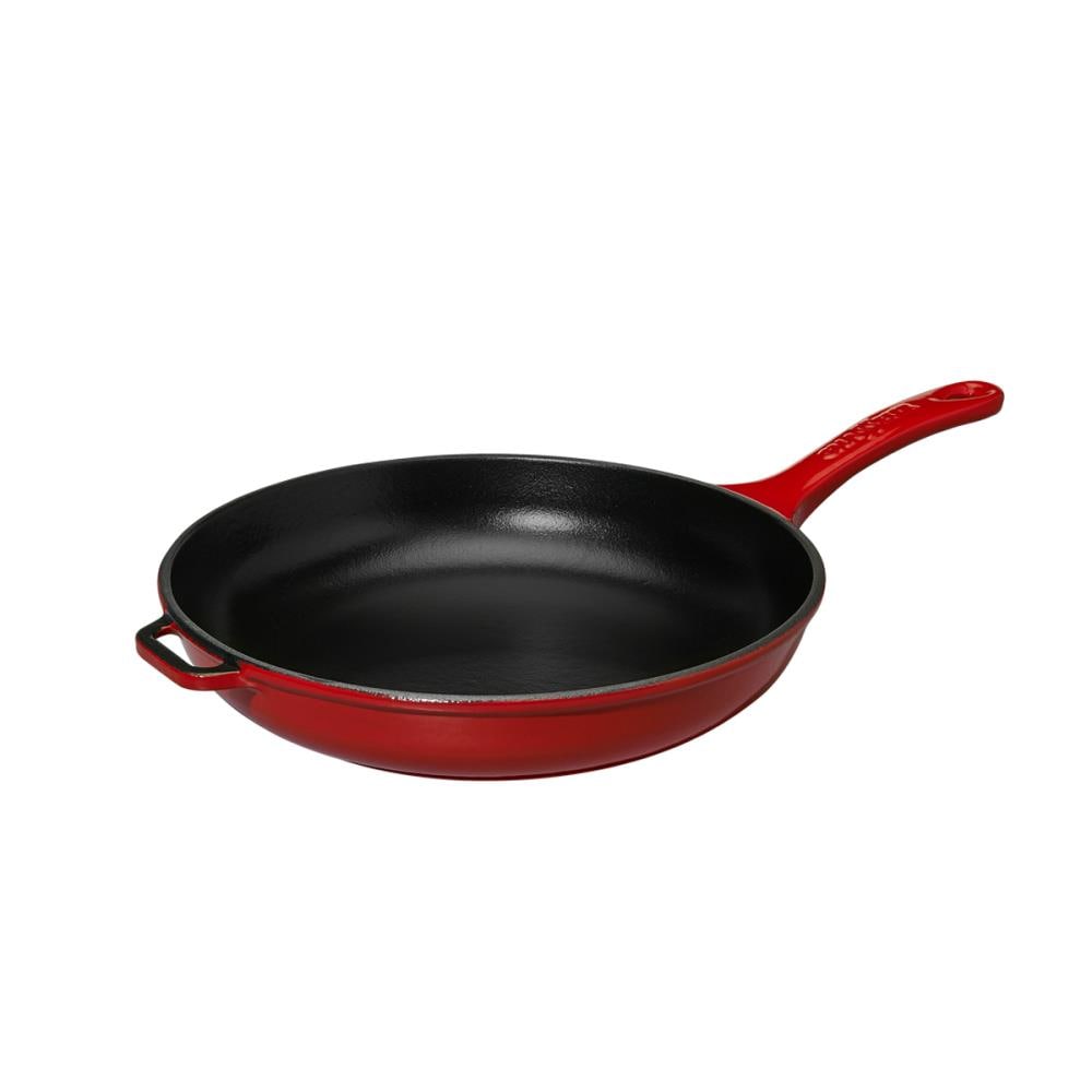 Chasseur French Enameled Cast Iron 7 Wok with Glass Lid - Red