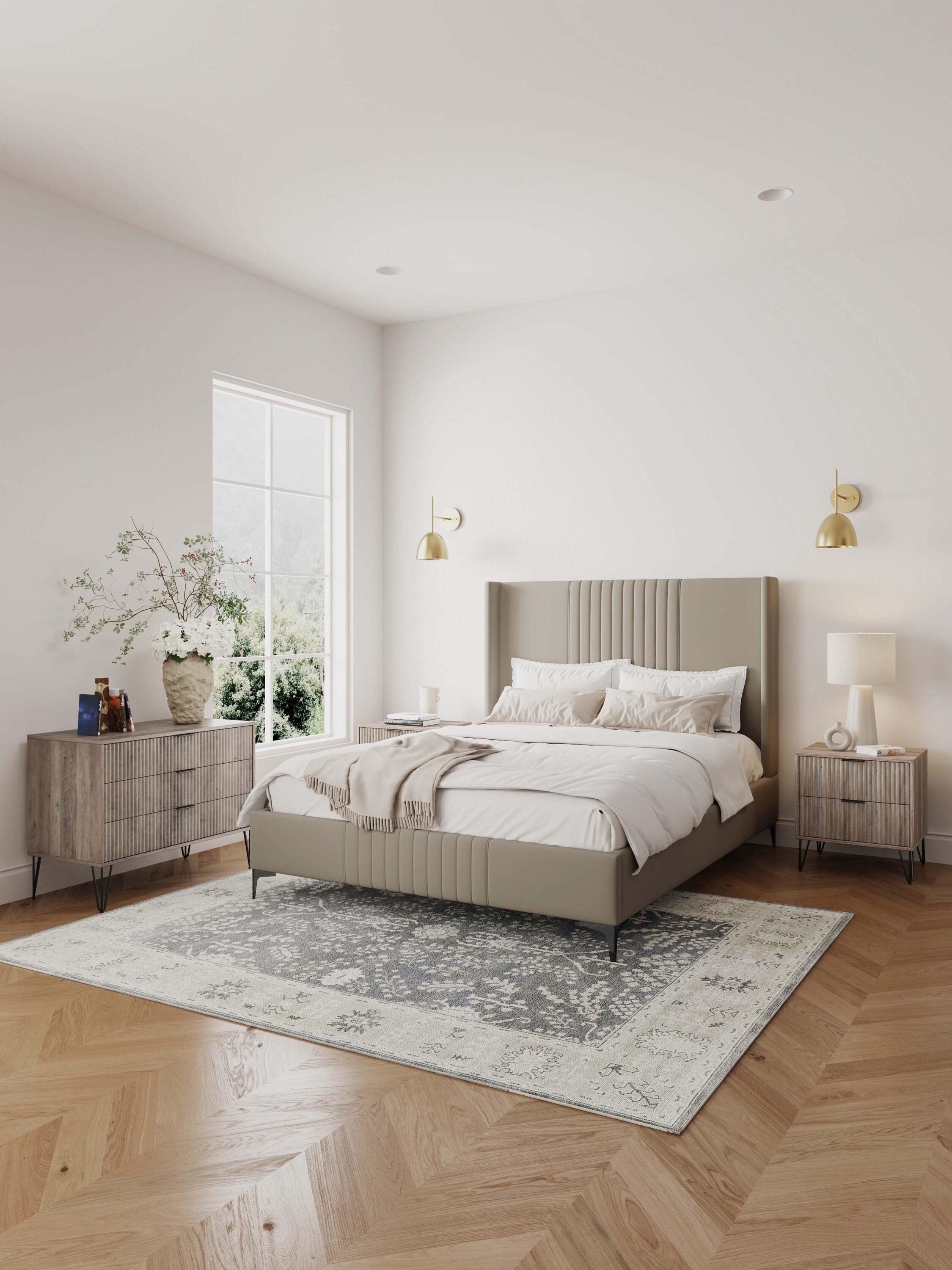 Manhattan Comfort 2-DB02-GY Rustic Grey 5 -Drawer Standard dresser