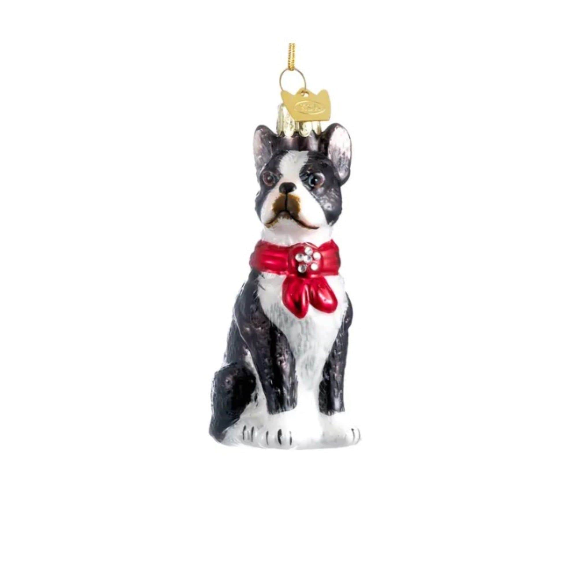 Kurt S. Adler 086131298394 Kurt Adler Noble Gems Glass Ornament for Christmas Tree - Boston Terrier