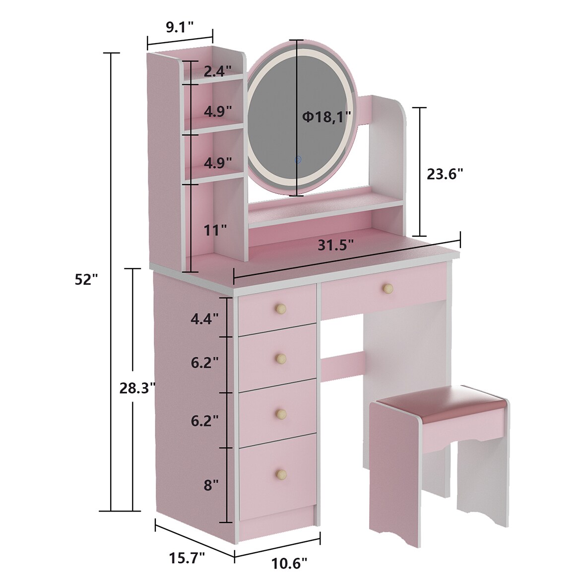 FUFU&GAGA LNN-KF210095-04 Bedroom-Vanities - View #6