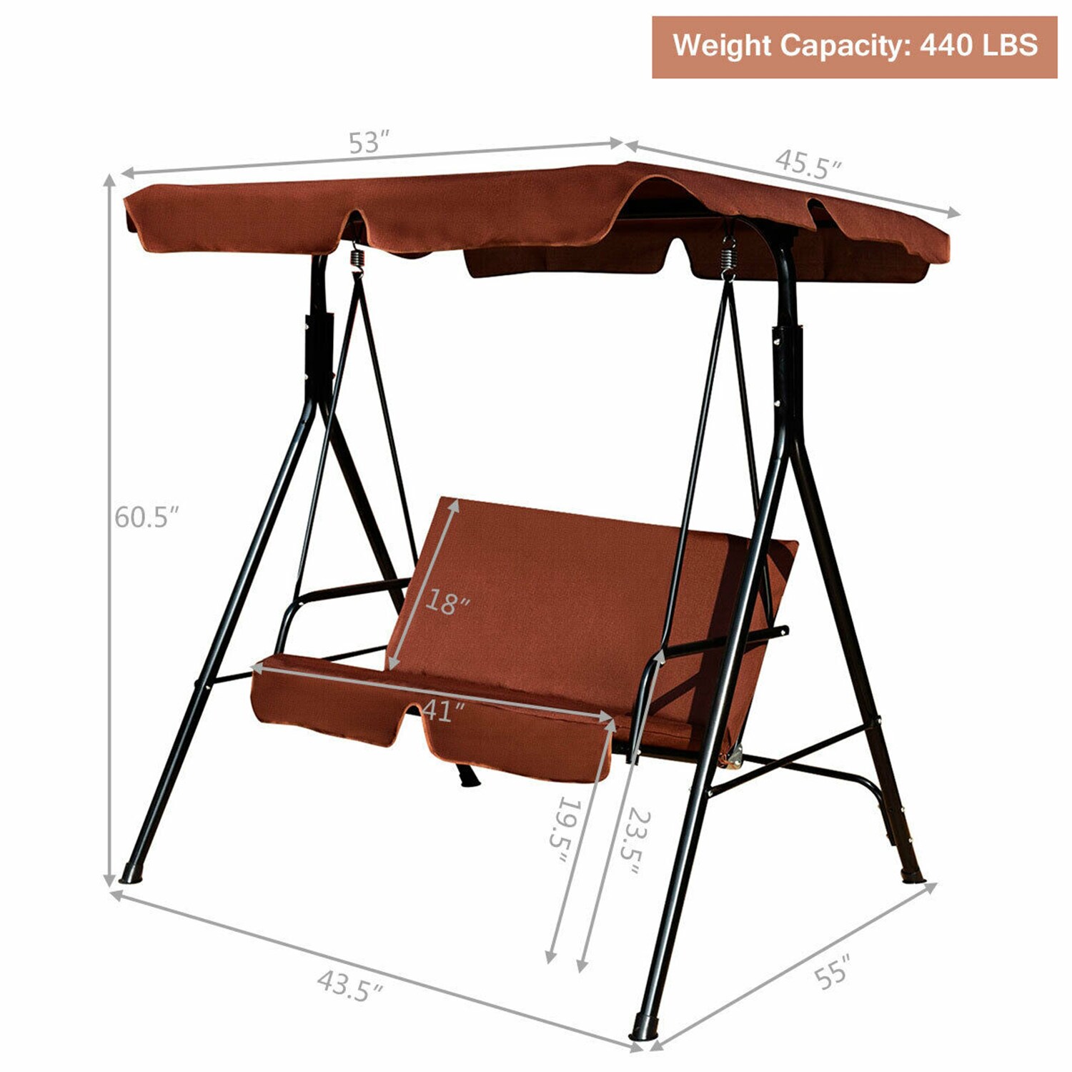 Forclover HYFC-SW493CF Replace-Porch-Swing-Glider-Tops - View #3