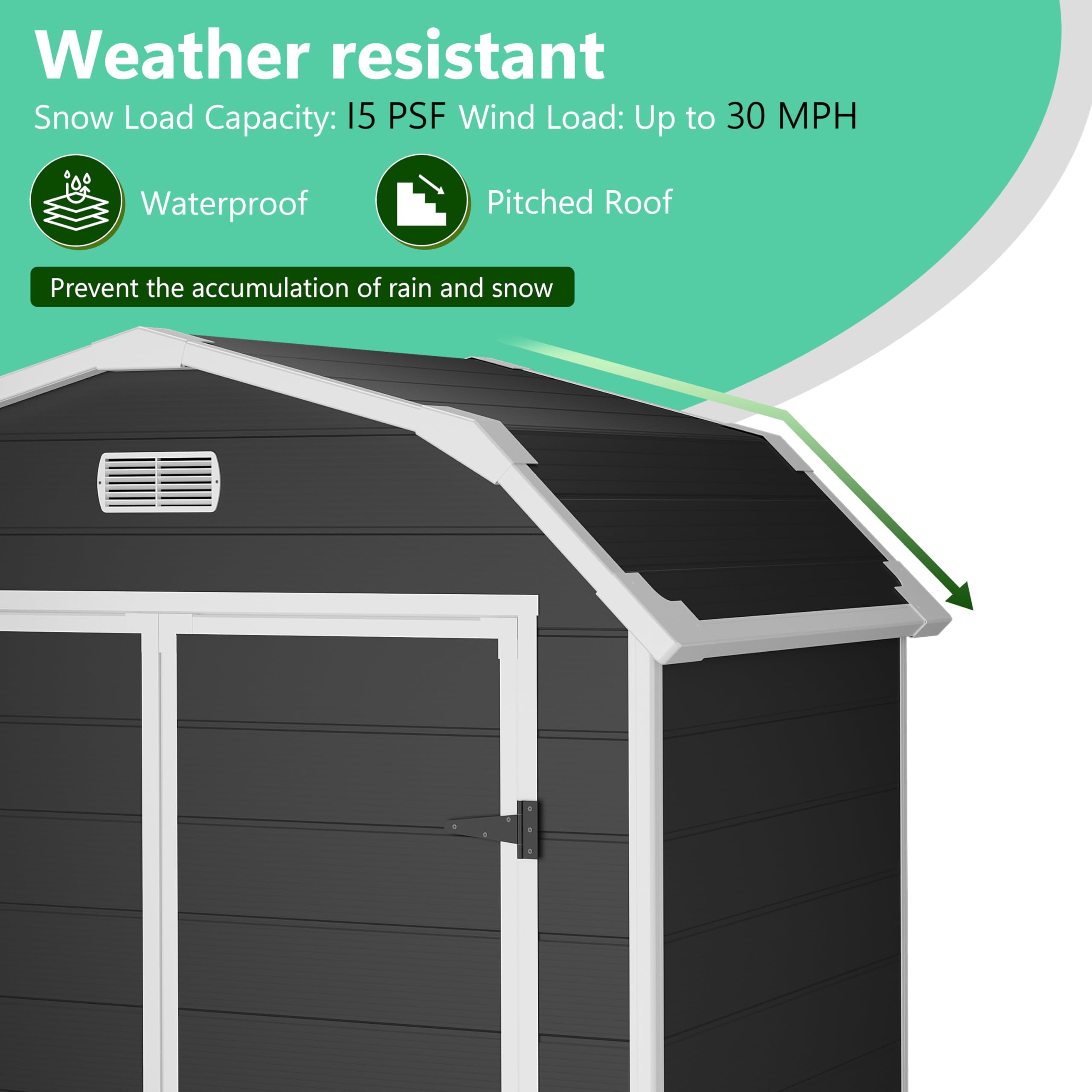 GarveeLife IDEAL-MPG34YLKUWF Vinyl-Resin-Storage-Buildings - View #7