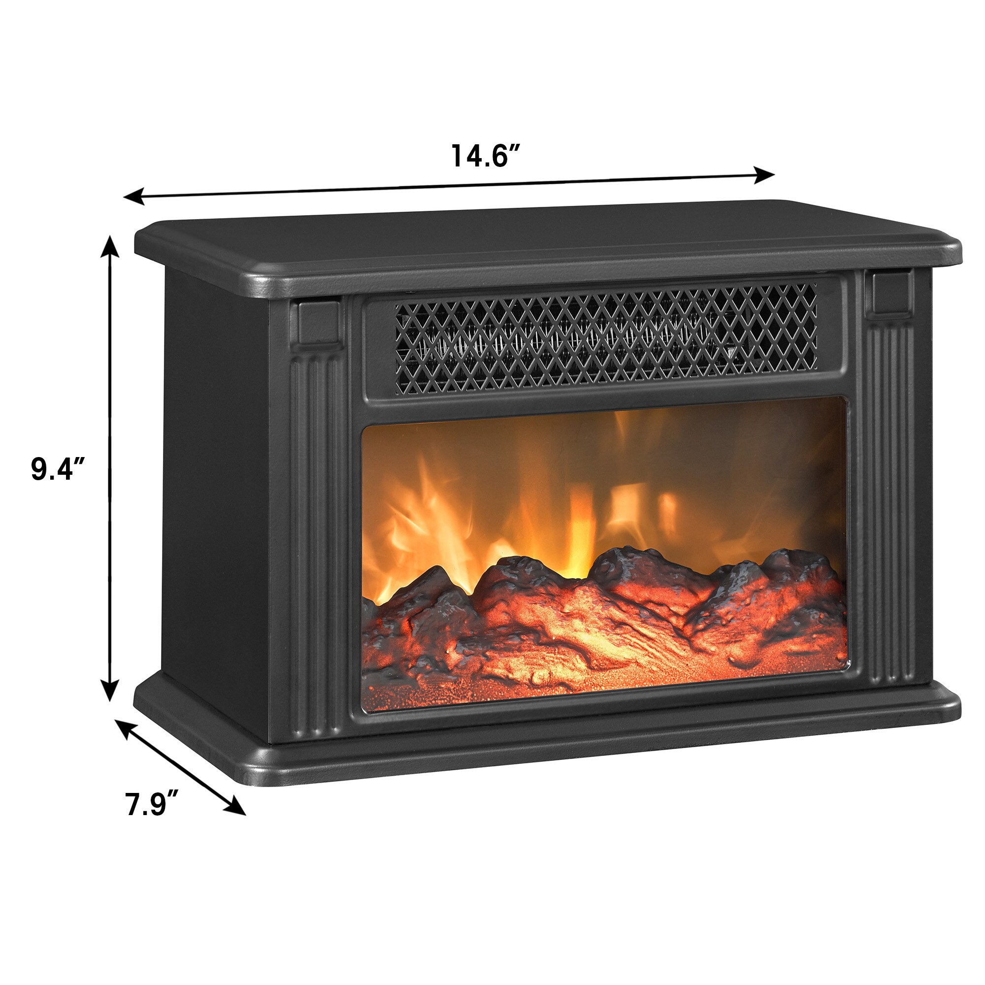 Electric Fireplace Personal Space Heater, Black-For outlet Family