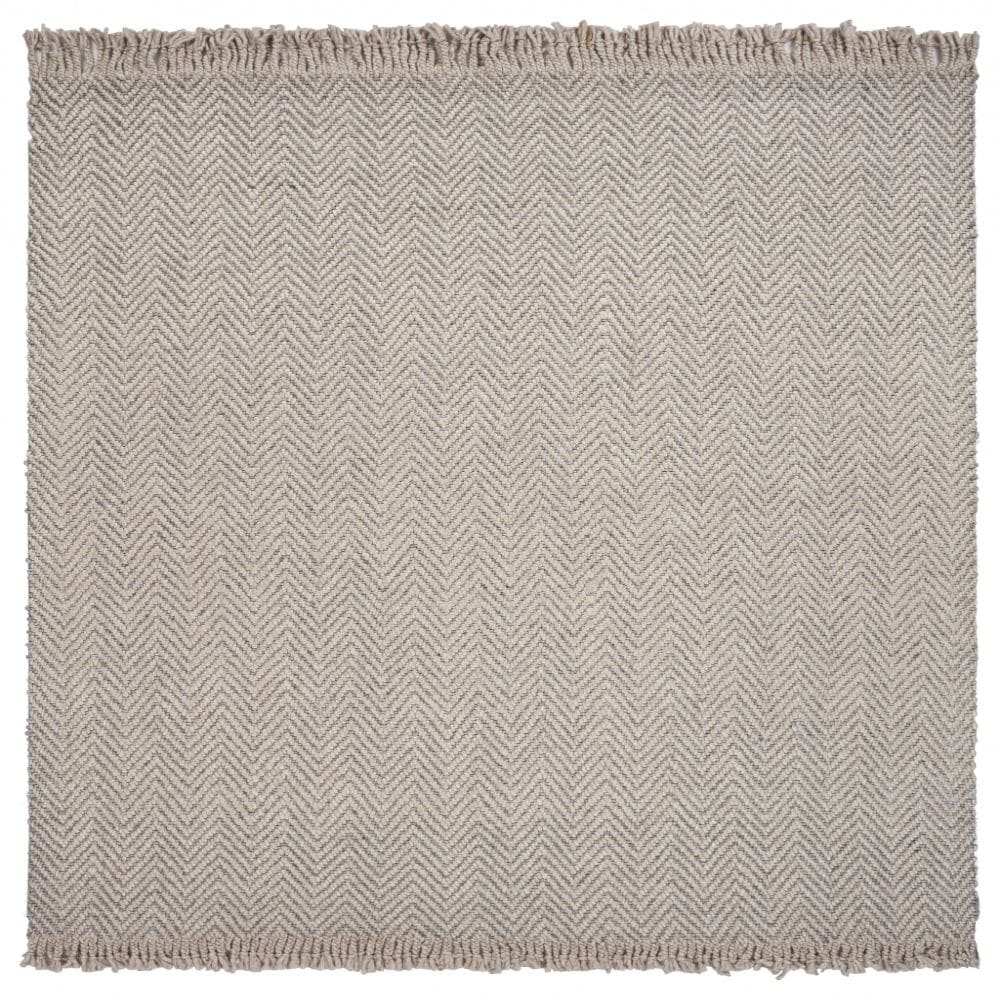 HomeRoots 350147 Bernadette 7 X 9 (ft) Wool Oatmeal Beige Indoor Abstract Area Rug