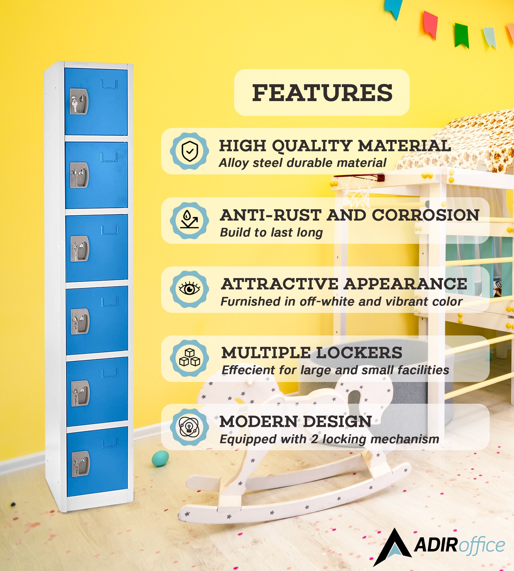 AdirOffice 629-206-BLU-4PK Storage-Lockers - View #6