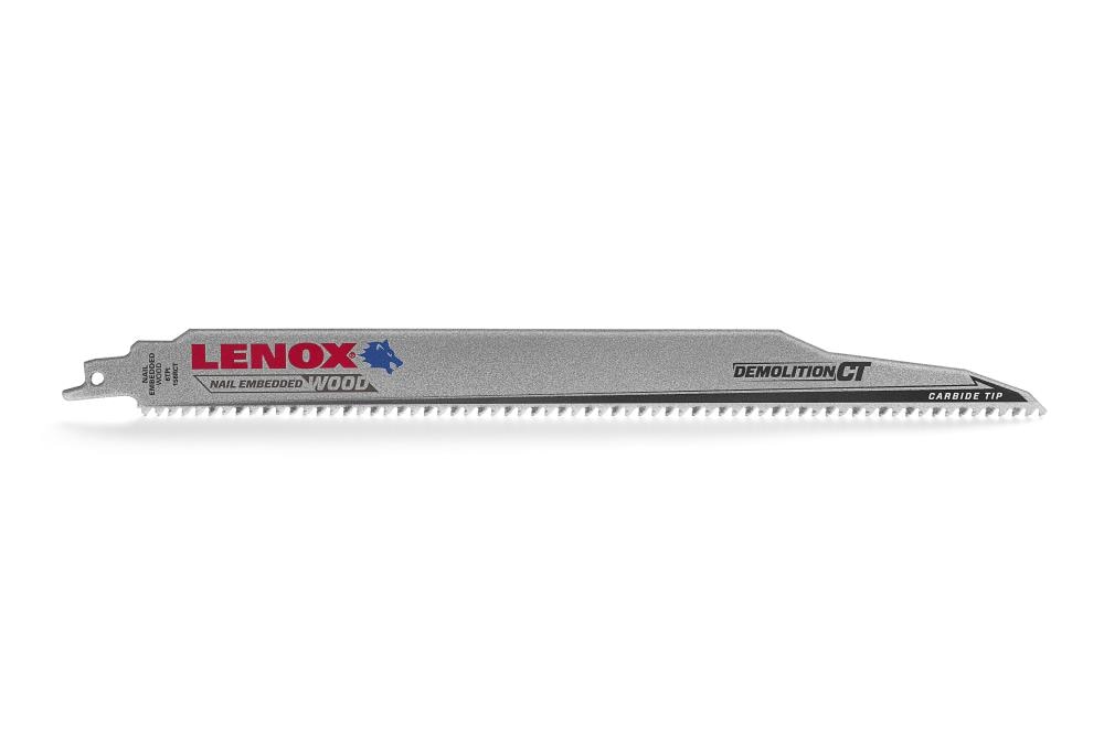 LENOX 2058827 Demolition CT Demolition CT Carbide tooth 12-in 6 TPI Wood/Nail embedded cutting Demolition Reciprocating Saw Blade 3 -Pack