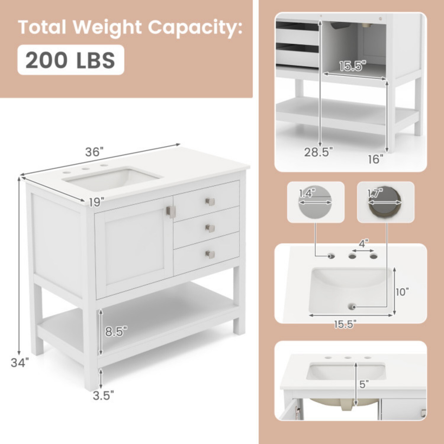 Vanityfus VA-HYA01038WH+ Linen-Cabinets - View #6