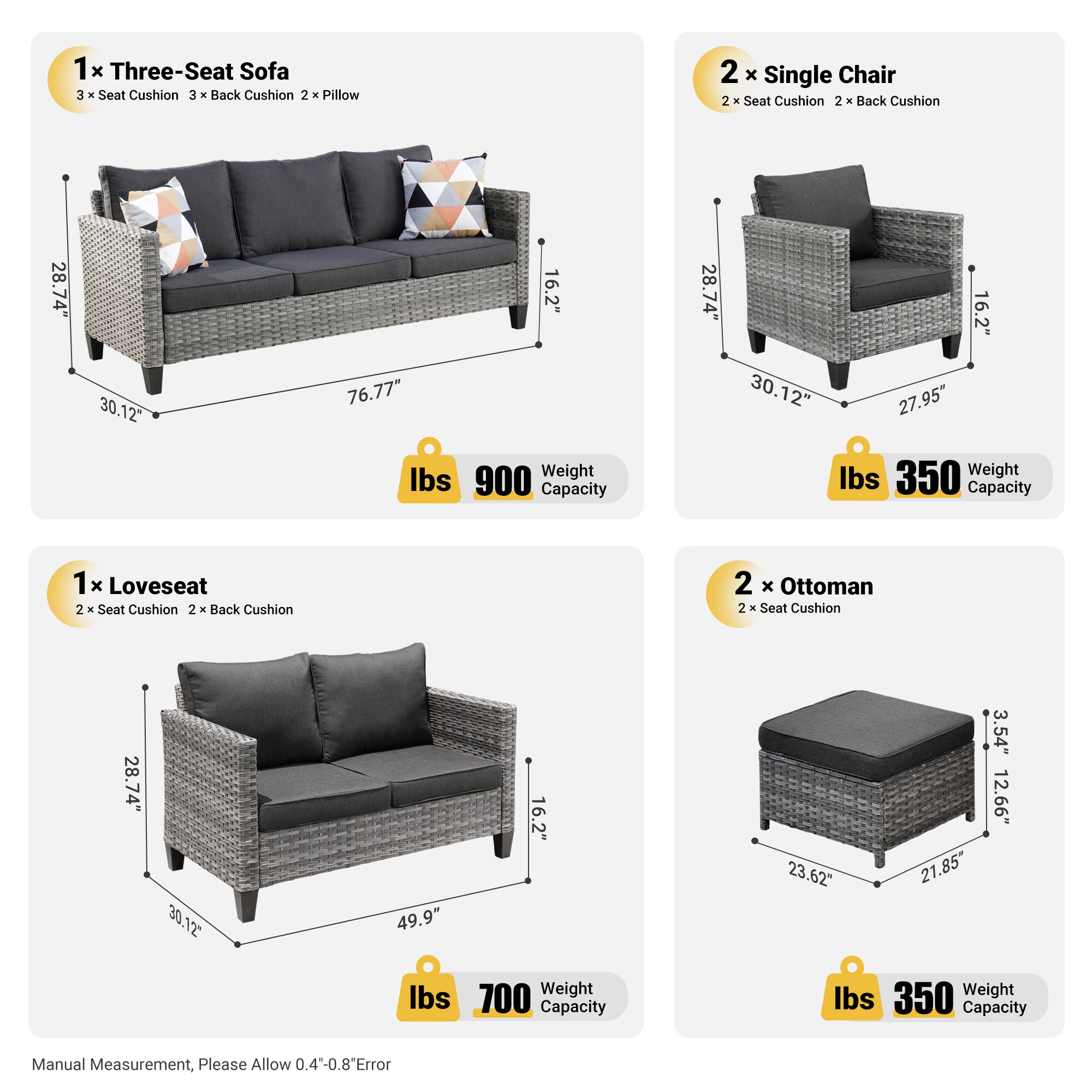 Ovios LGRS106 Patio-Conversation-Sets - View #7
