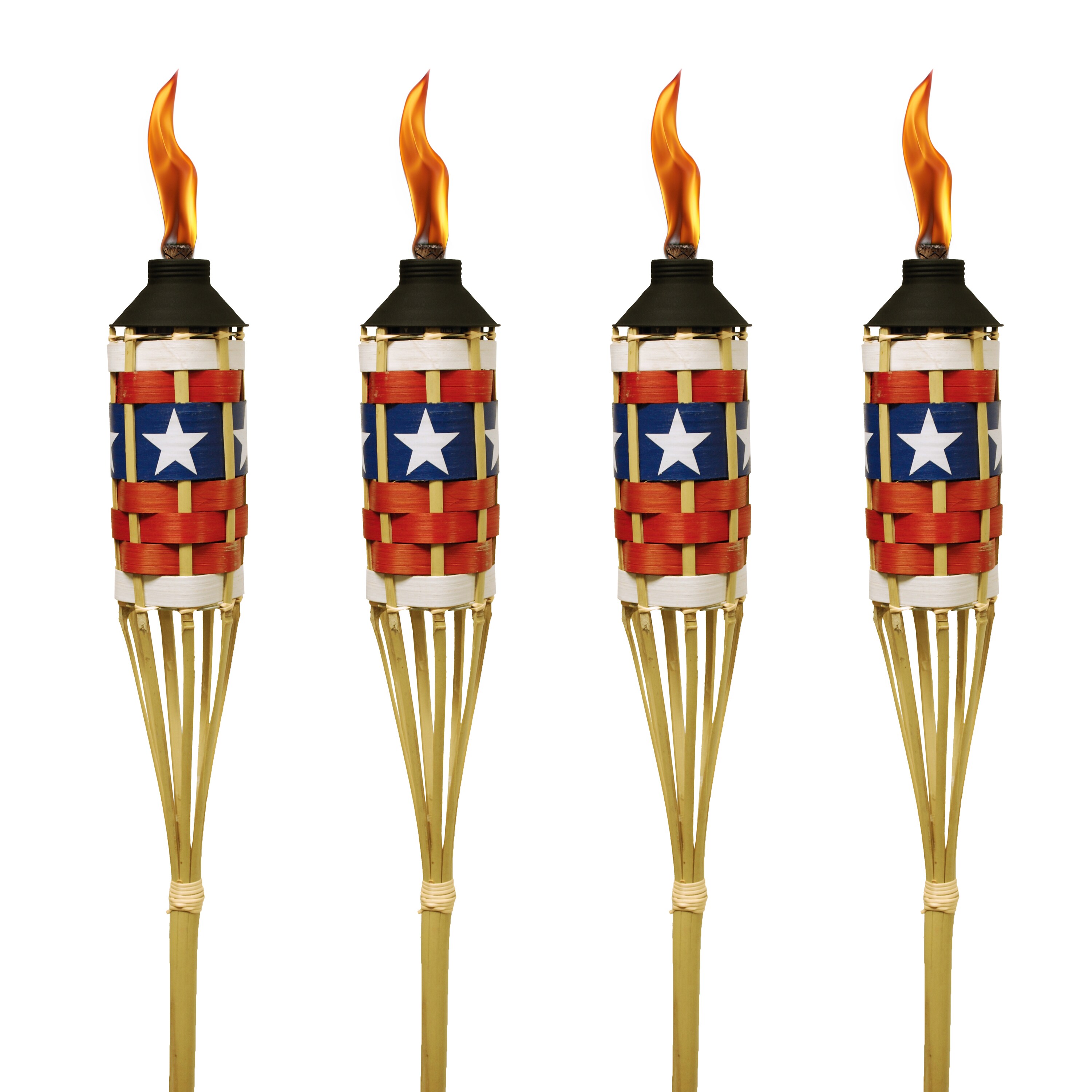 TIKI 111209268 4-Pack 57-in Americana Bamboo Garden Torch